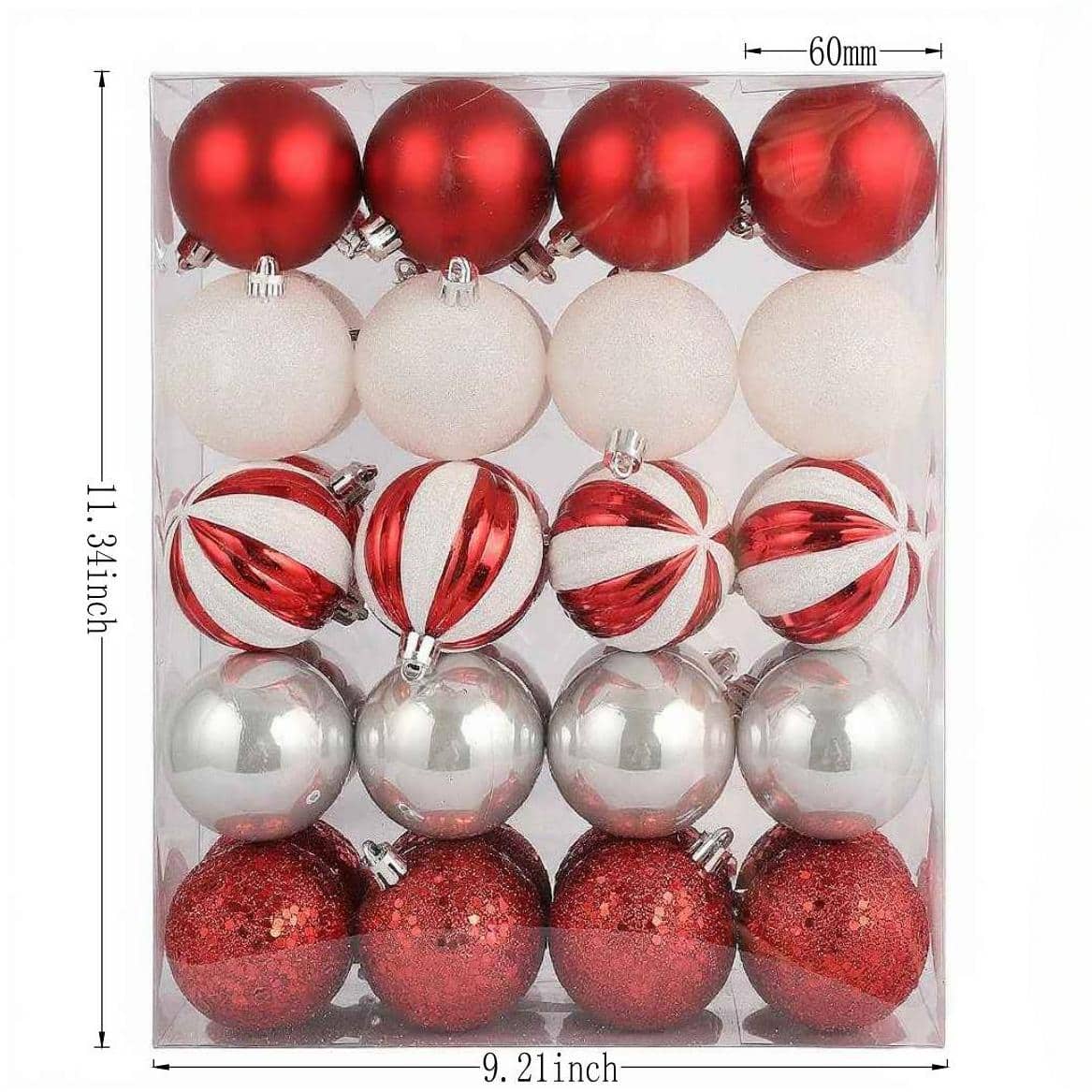 40 Pack 2" Red & White Shatterproof Ball Ornaments by Ashland®