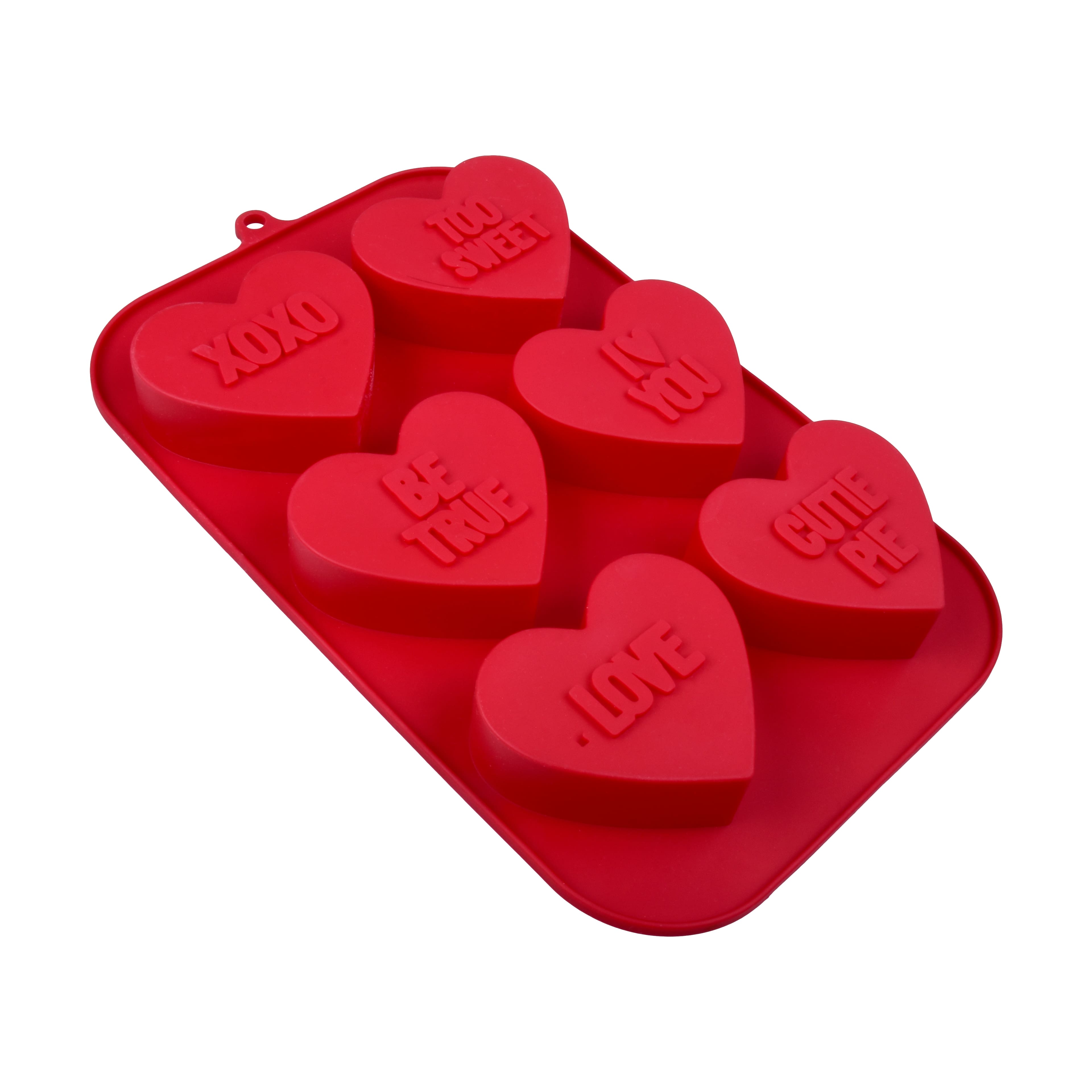 Conversation Hearts Thin Wafer Embeds 8 Cavity Silicone Mold 5400