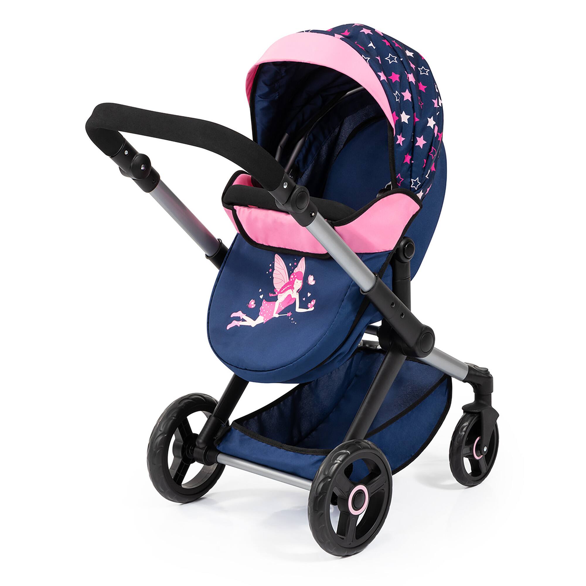 Bayer Design Xeo Blue & Pink Stars Doll Pram & Shoulder Bag Set