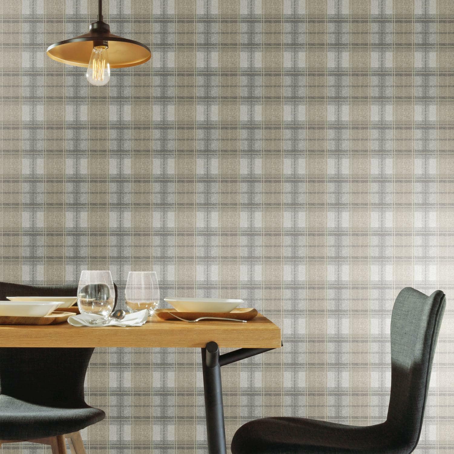 RoomMates Tweed Plaid Peel &#x26; Stick Wallpaper
