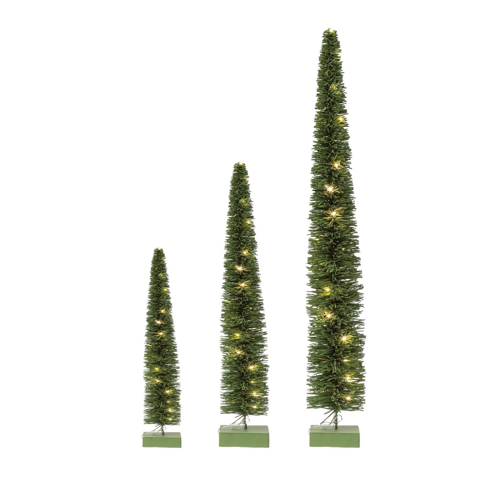 Hello Honey&#xAE; 25.25&#x22; LED Green Rattan Tree with Wood Base