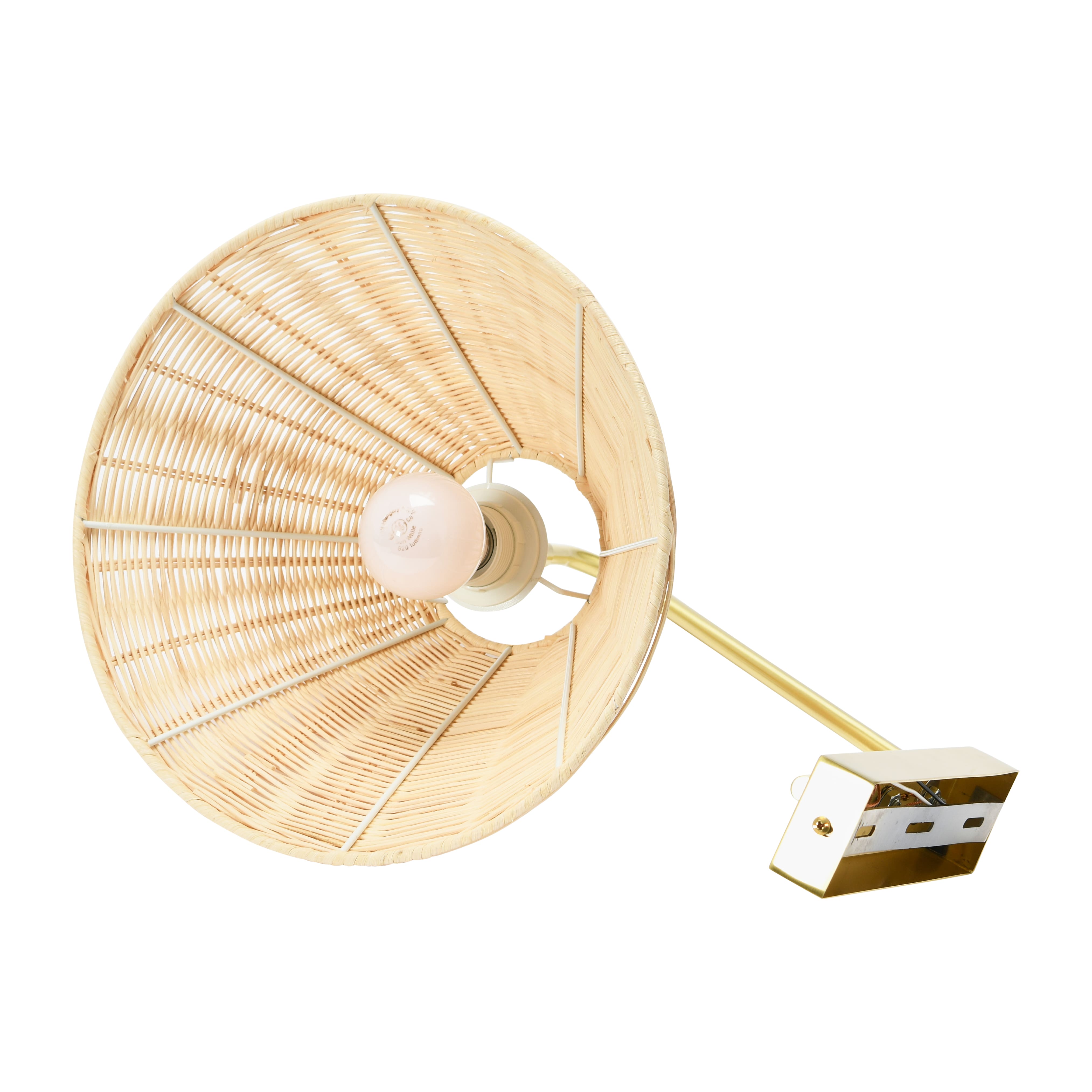 Hello Honey&#xAE; Rattan &#x26; Metal Wall Sconce