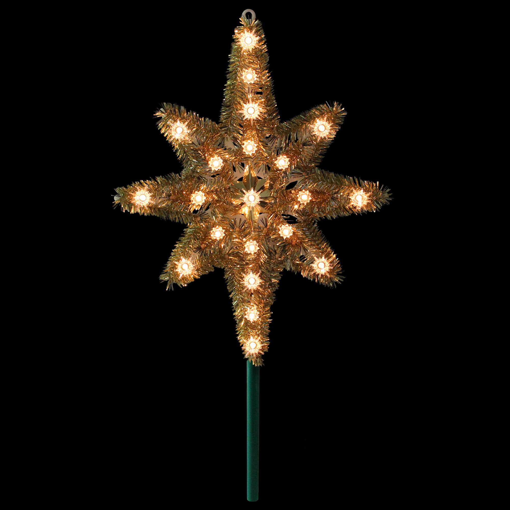 21" Gold Lighted Star of Bethlehem Tree Topper