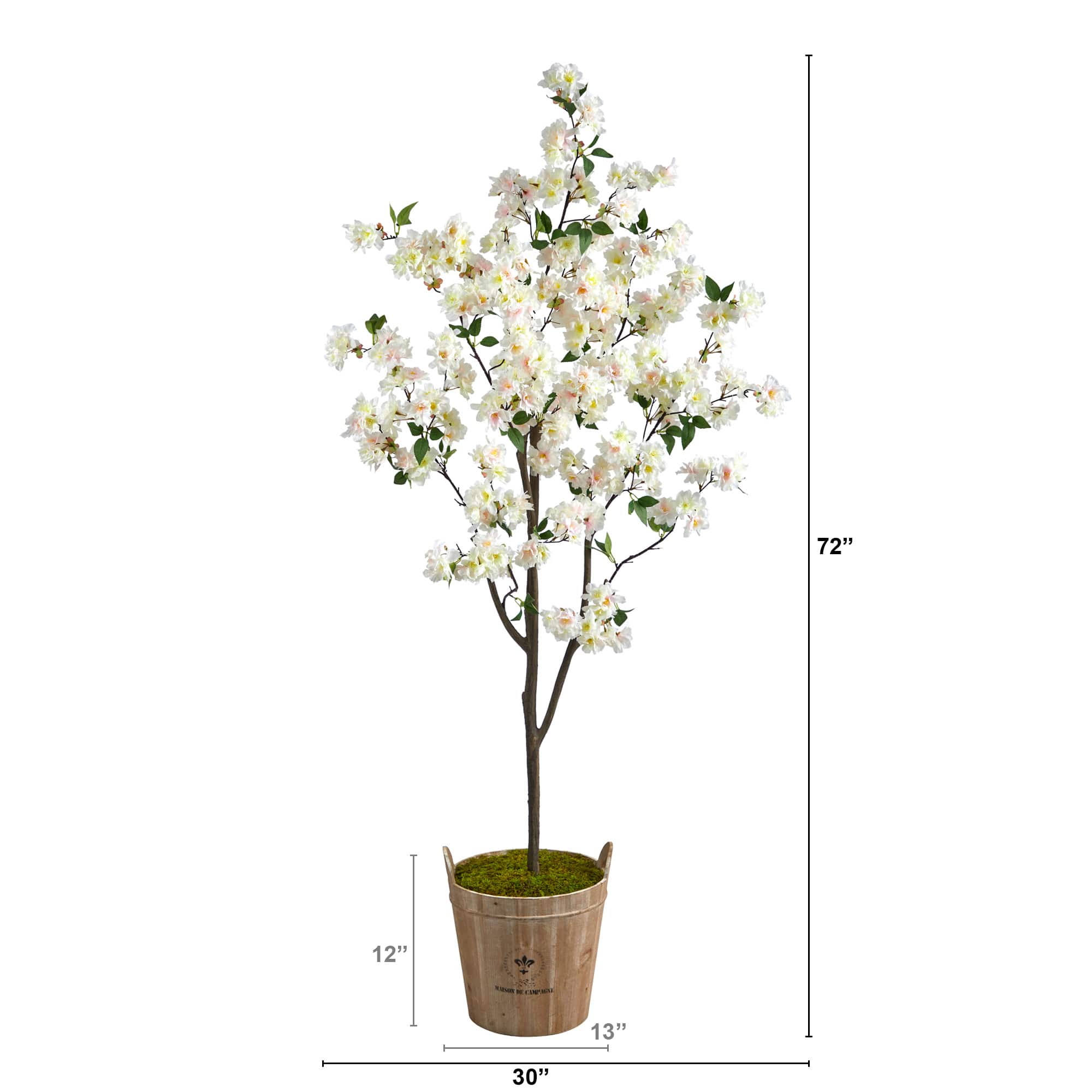 6ft. Cherry Blossom Tree in Farmhouse Planter