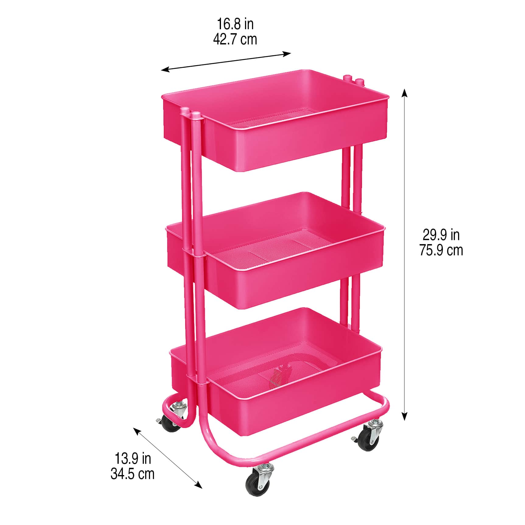 Lexington 3-Tier Rolling Cart by Simply Tidy&#xAE;