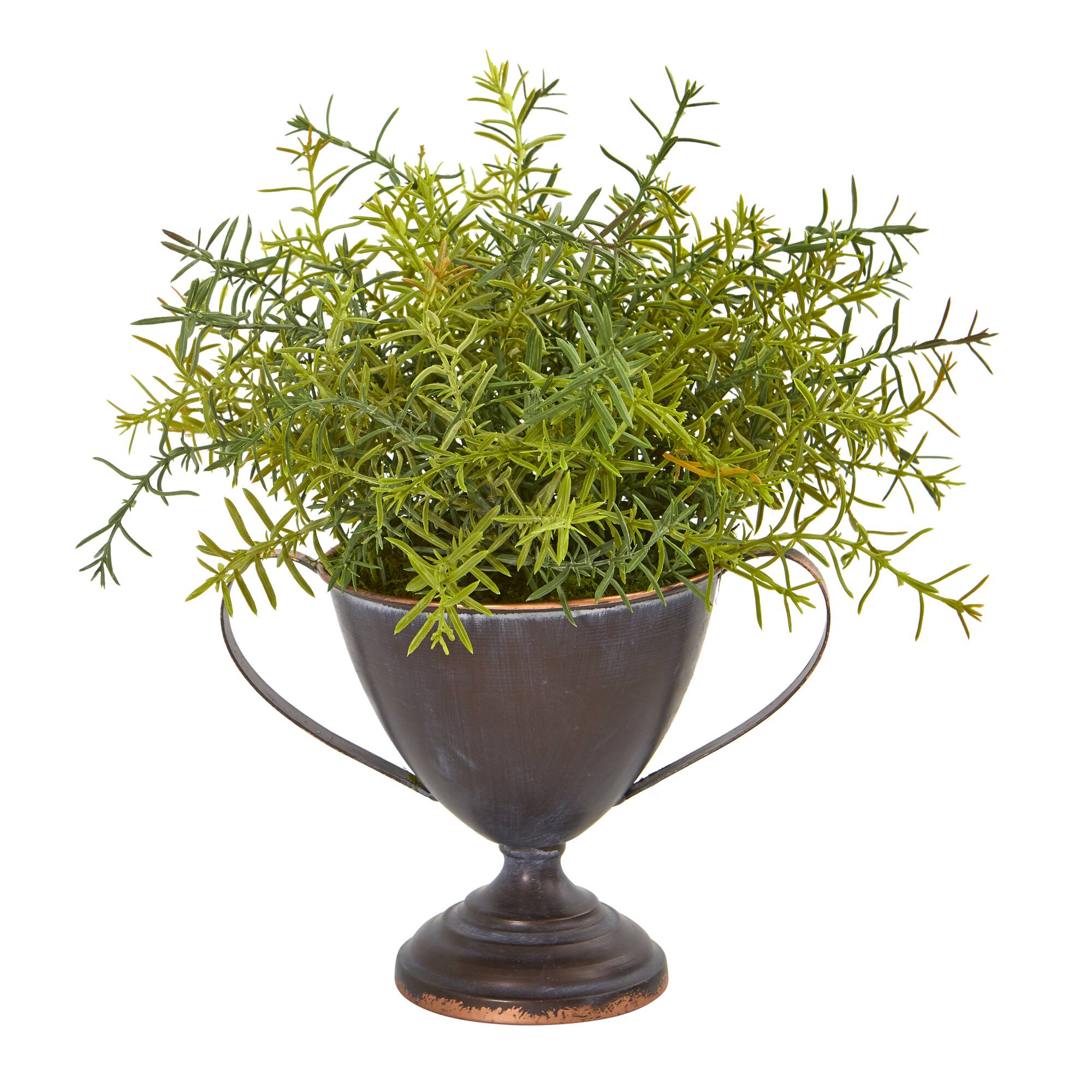 14" Rosemary Artificial Plant in Metal Goblet Potted Plants Michaels