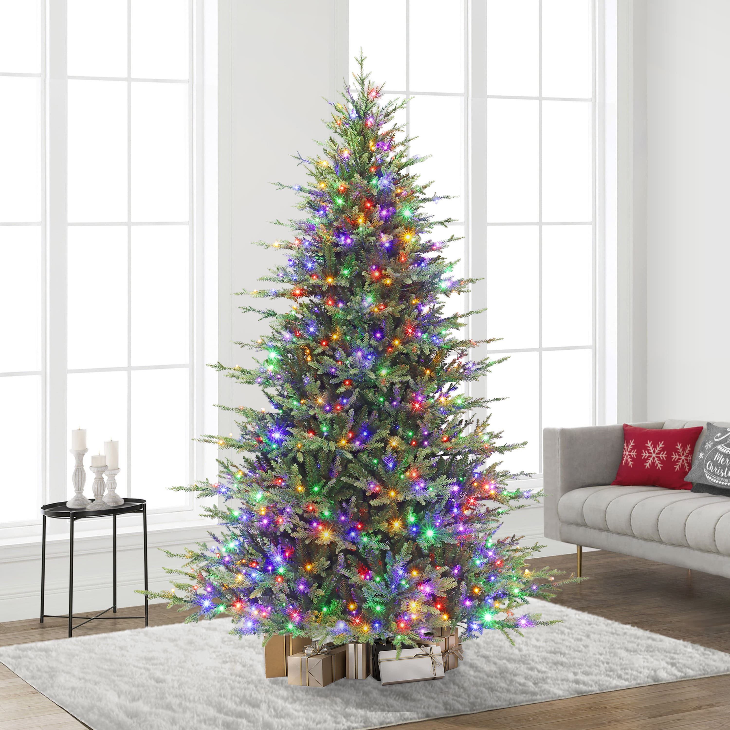 7.5ft. Pre-Lit Dorchester Fir Artificial Christmas Tree, Dual Color LED Lights