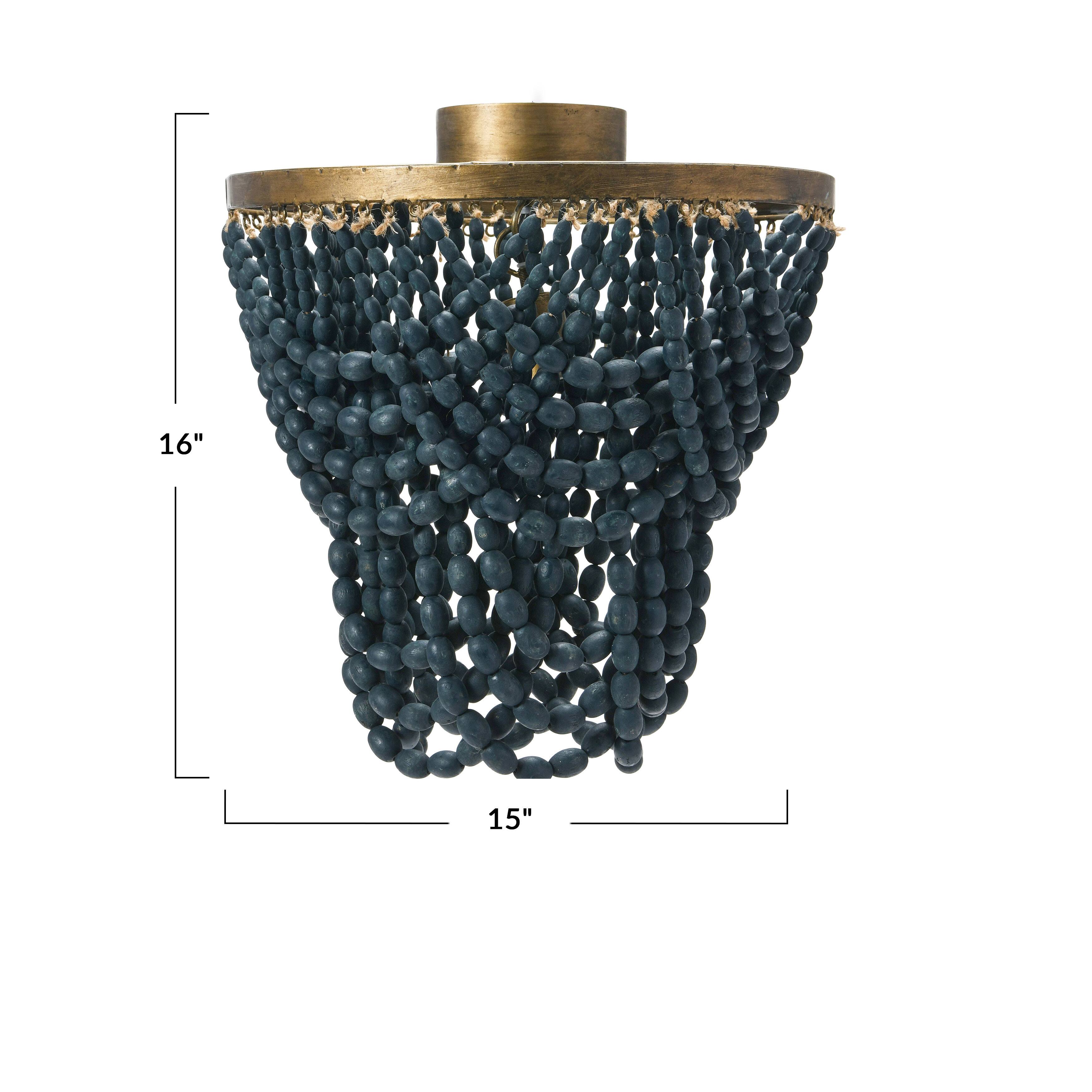 Hello Honey&#xAE; 2-Tier Draped Wood Bead Semi-Flush Mount Ceiling Light