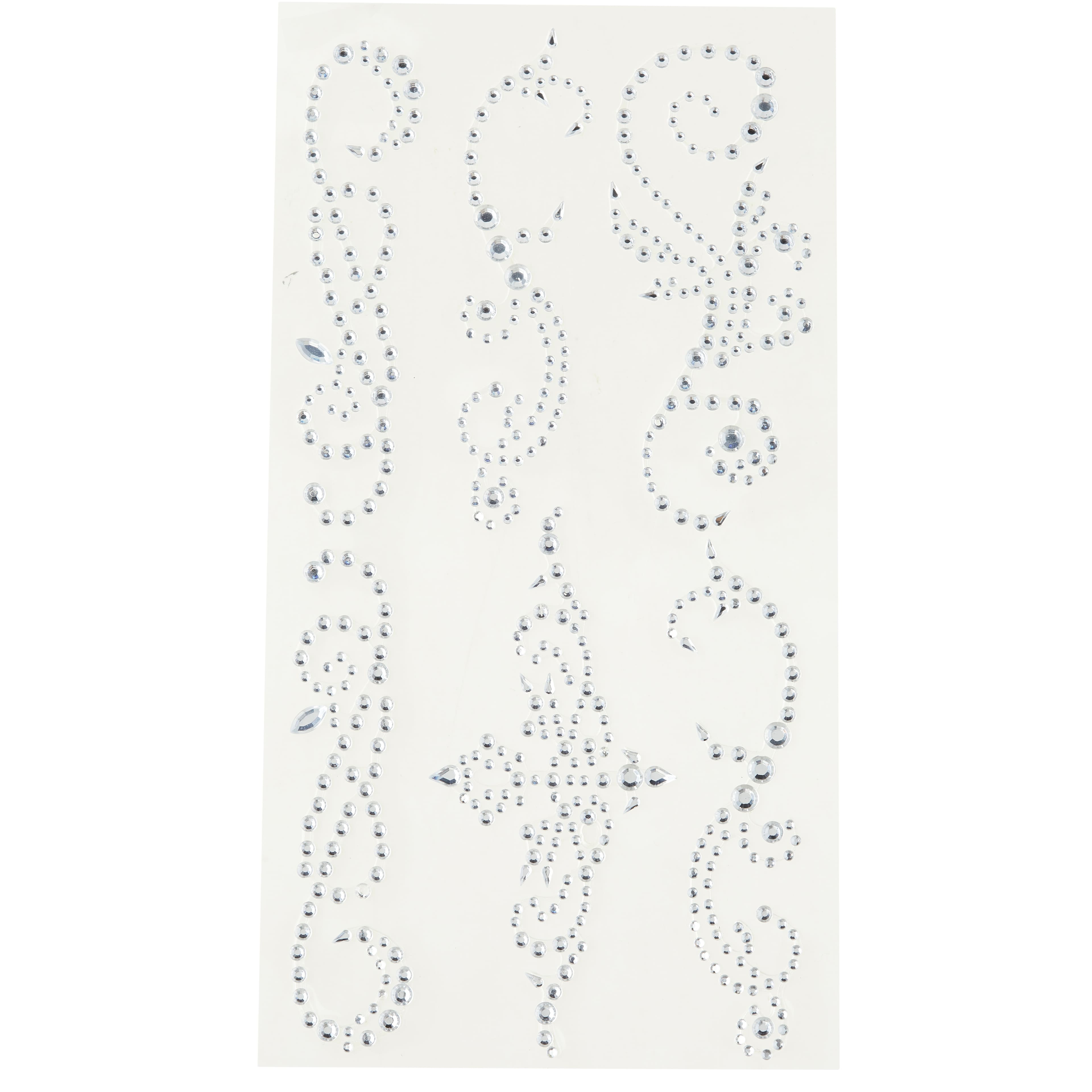 12 Packs: 6 ct. (72 total) Clear Flourish Adhesive Rhinestones by Recollections™