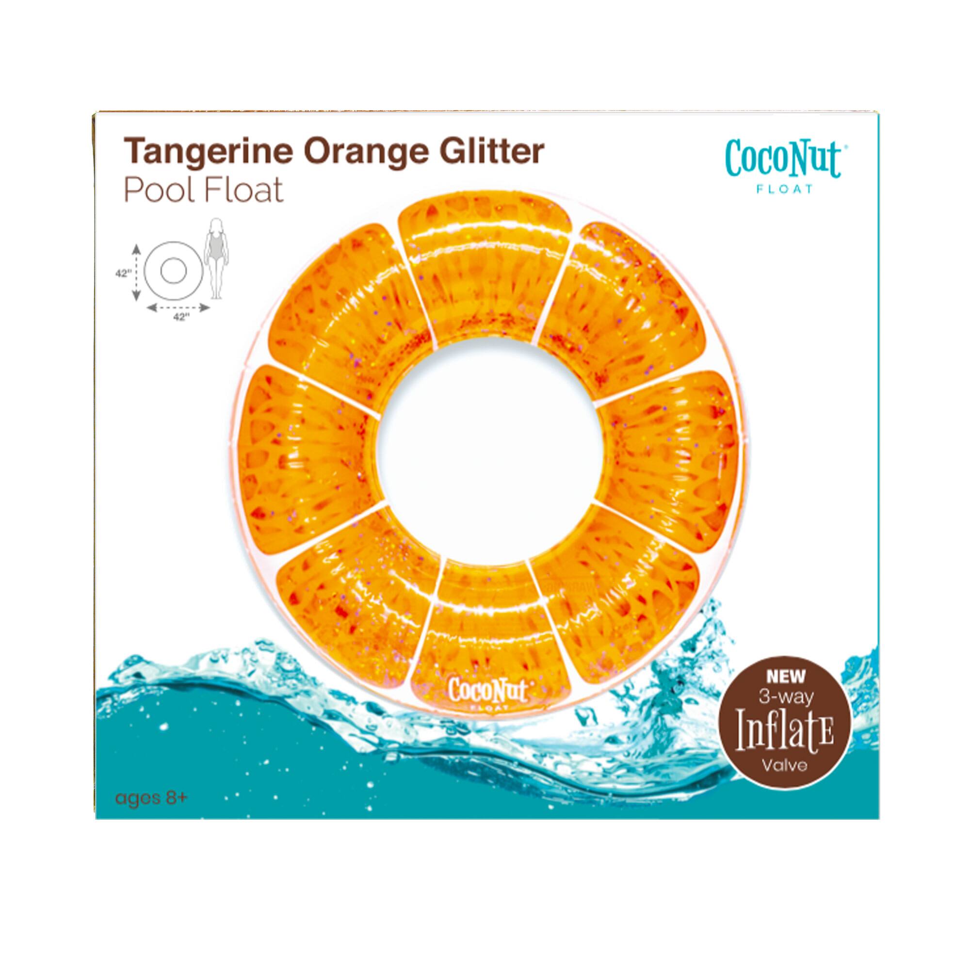 CocoNut Float 42" Tangerine Orange Glitter Pool Float Ring