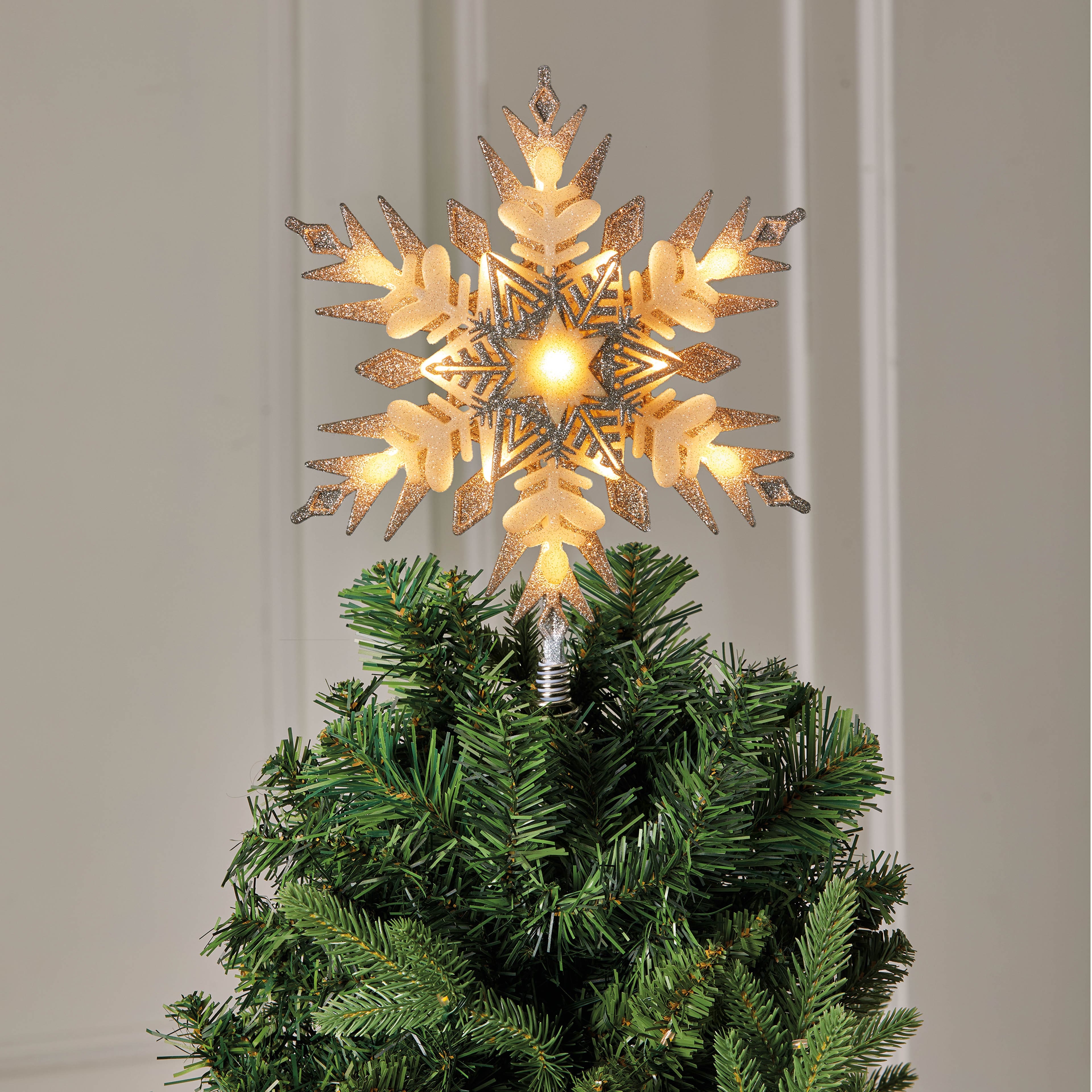 13ct. Warm White LED Snowflake Tree Topper by Ashland&#xAE;