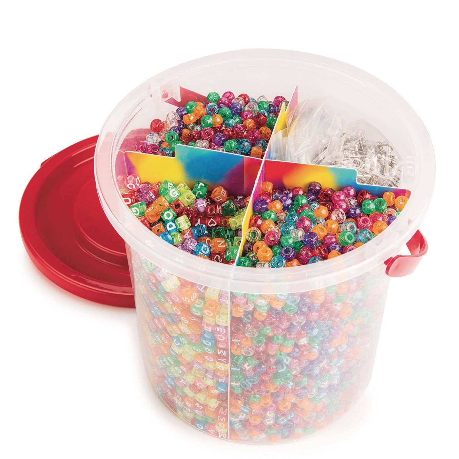 Color Splash!® Colorful Plastic Mixed Beads Bucket