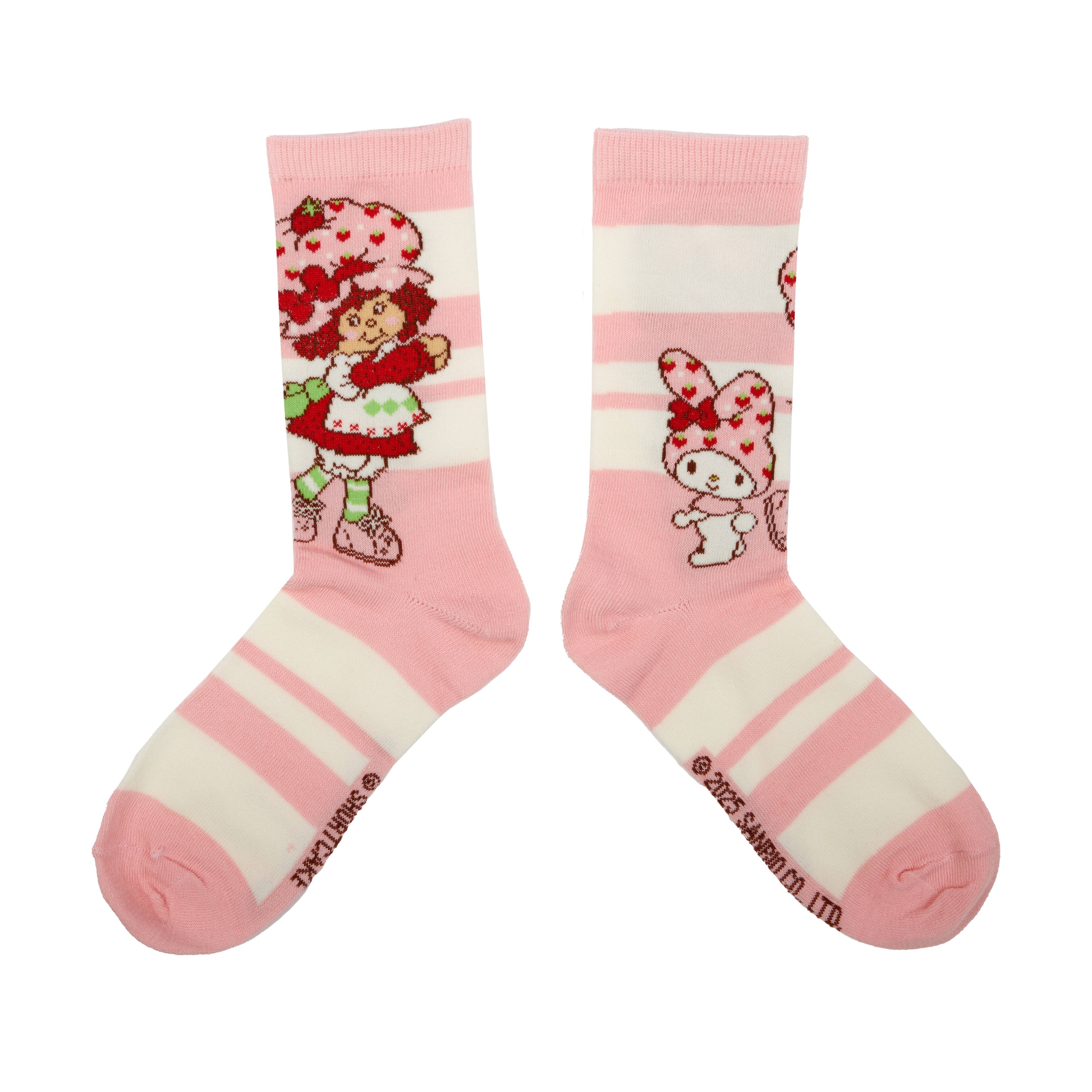 Sanrio&#xAE; My Melody&#x2122; &#x26; Strawberry Shortcake&#x2122; 2 Pair Adult Crew Sock Set