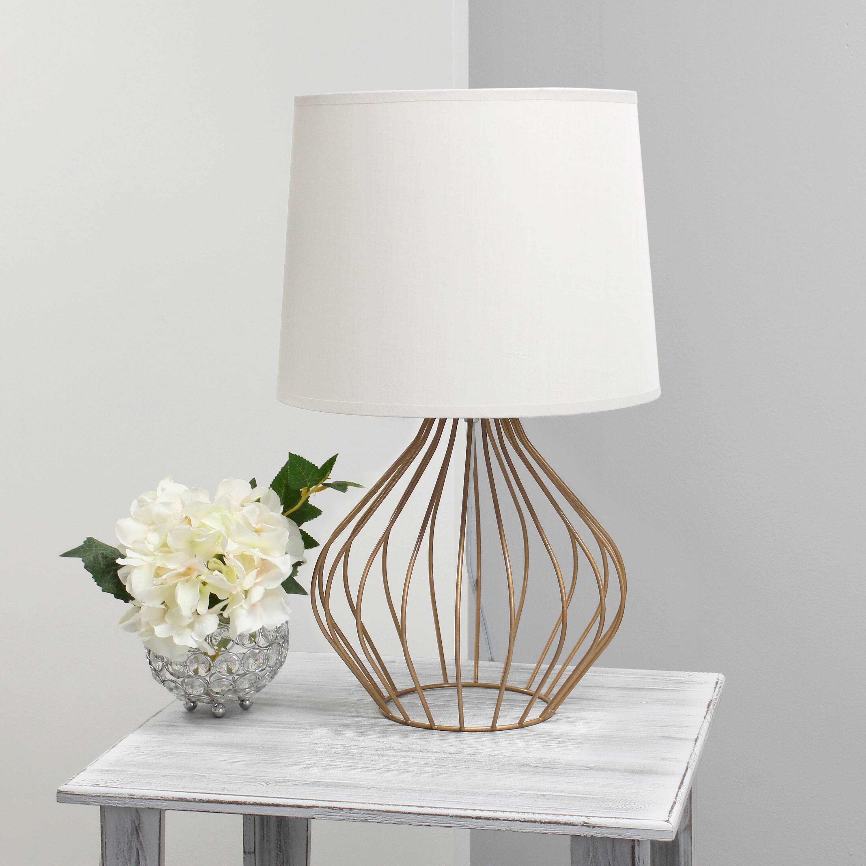 Simple Designs 19.7&#x22; Geometrically Wired Table Lamp