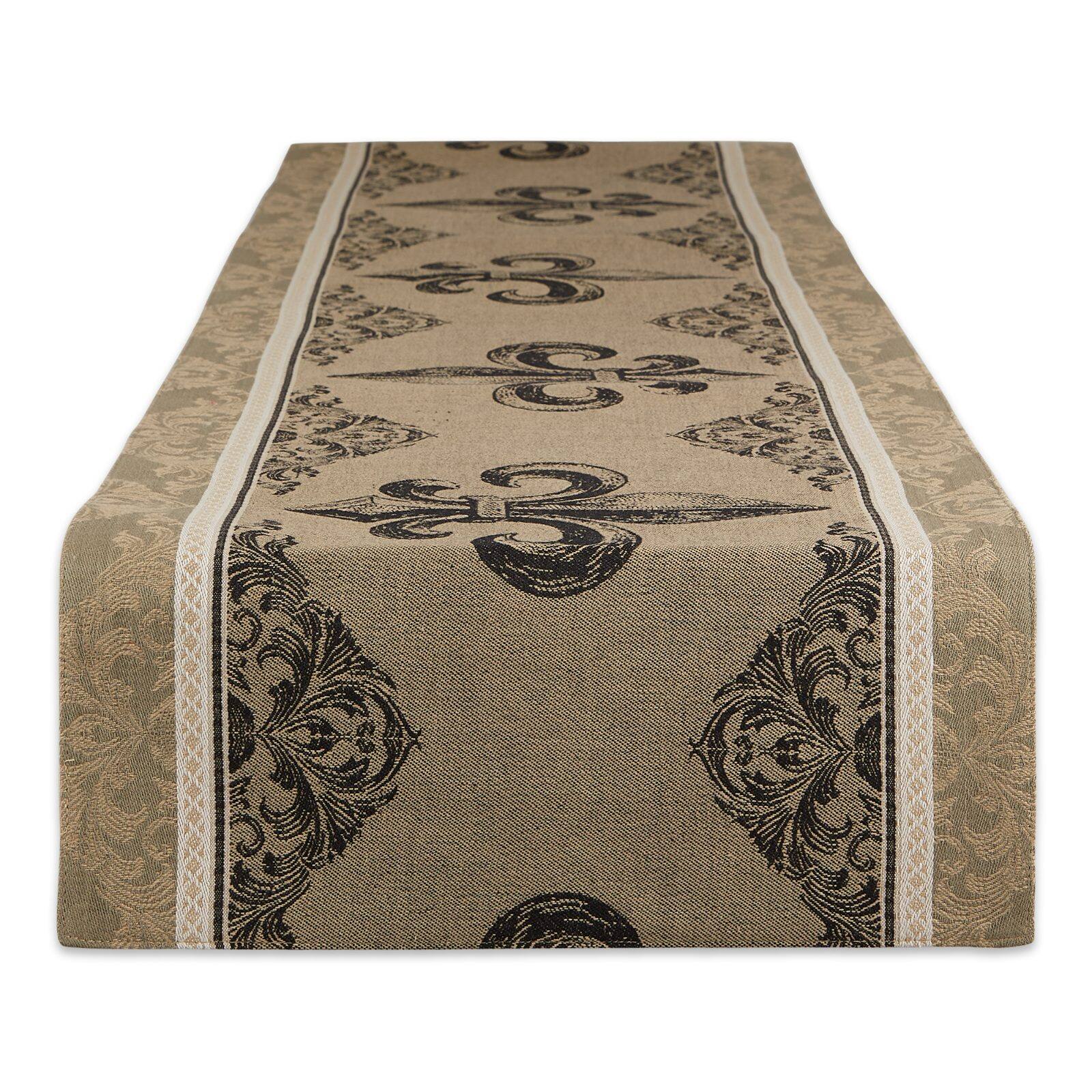 DII® 72" Fleur De Lis Stripe Jacquard Table Runner