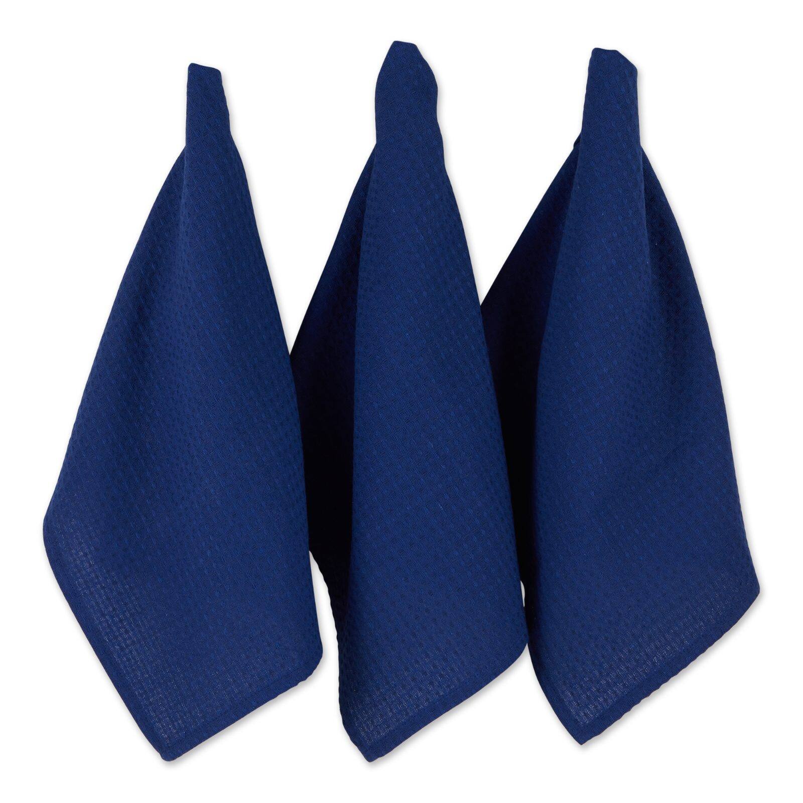 DII® Blue Recycled Cotton Waffle Dish Towels