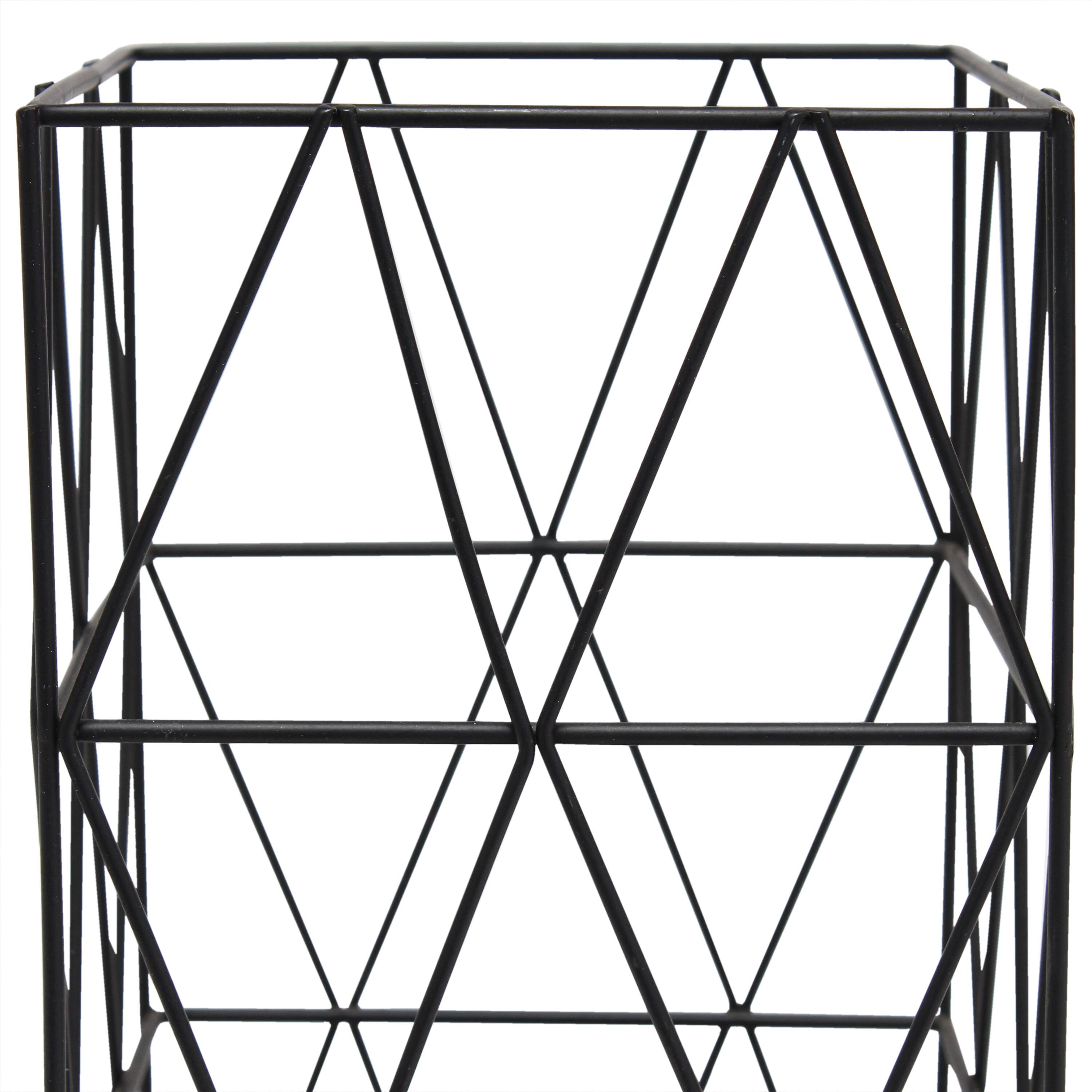 Simple Designs 10" Geometric Square Metal Table Lamp