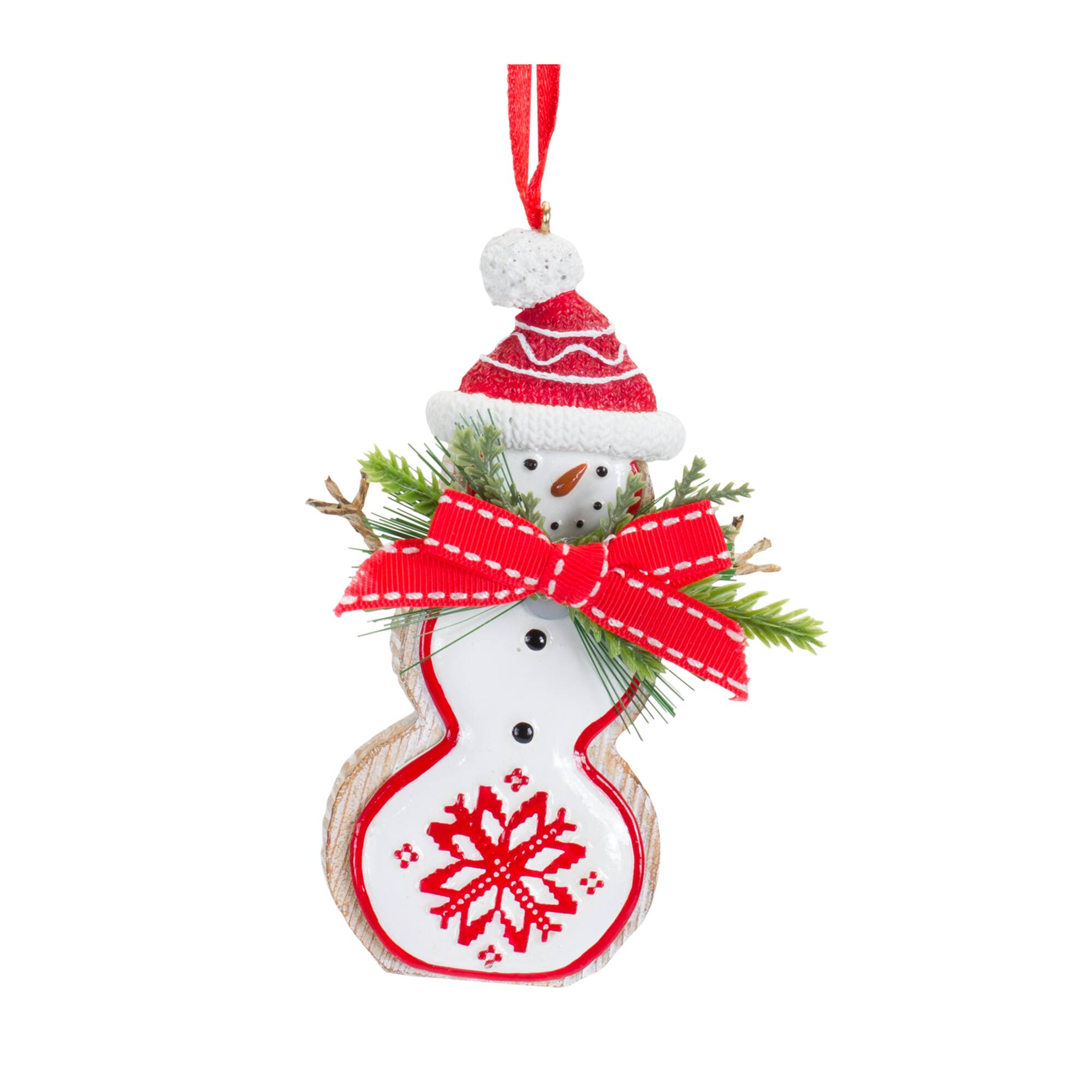 6 Pack Red &#x26; White Christmas Icon Ornaments