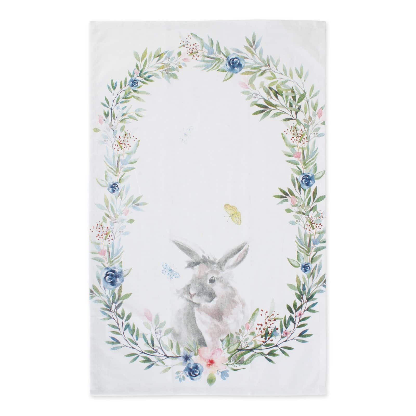 DII® Floral Bunnies Printed Dishtowel, 3ct.