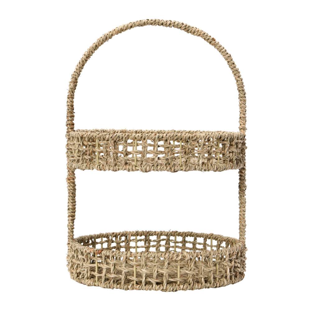Household Essentials 15&#x22; Seagrass 2-Tier Tray