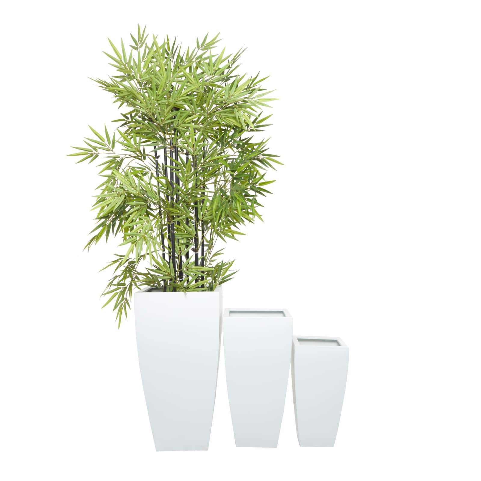 White Modern Planter, Set of 3" 30", 25", 20"