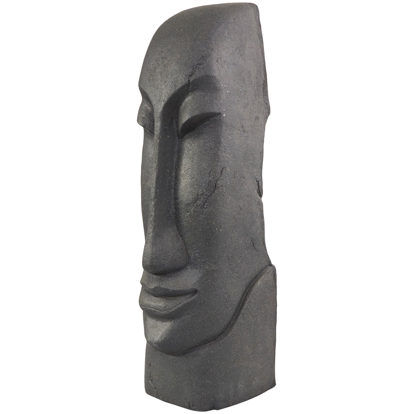 31" Black Tall Distressed Totem Face Sculpture