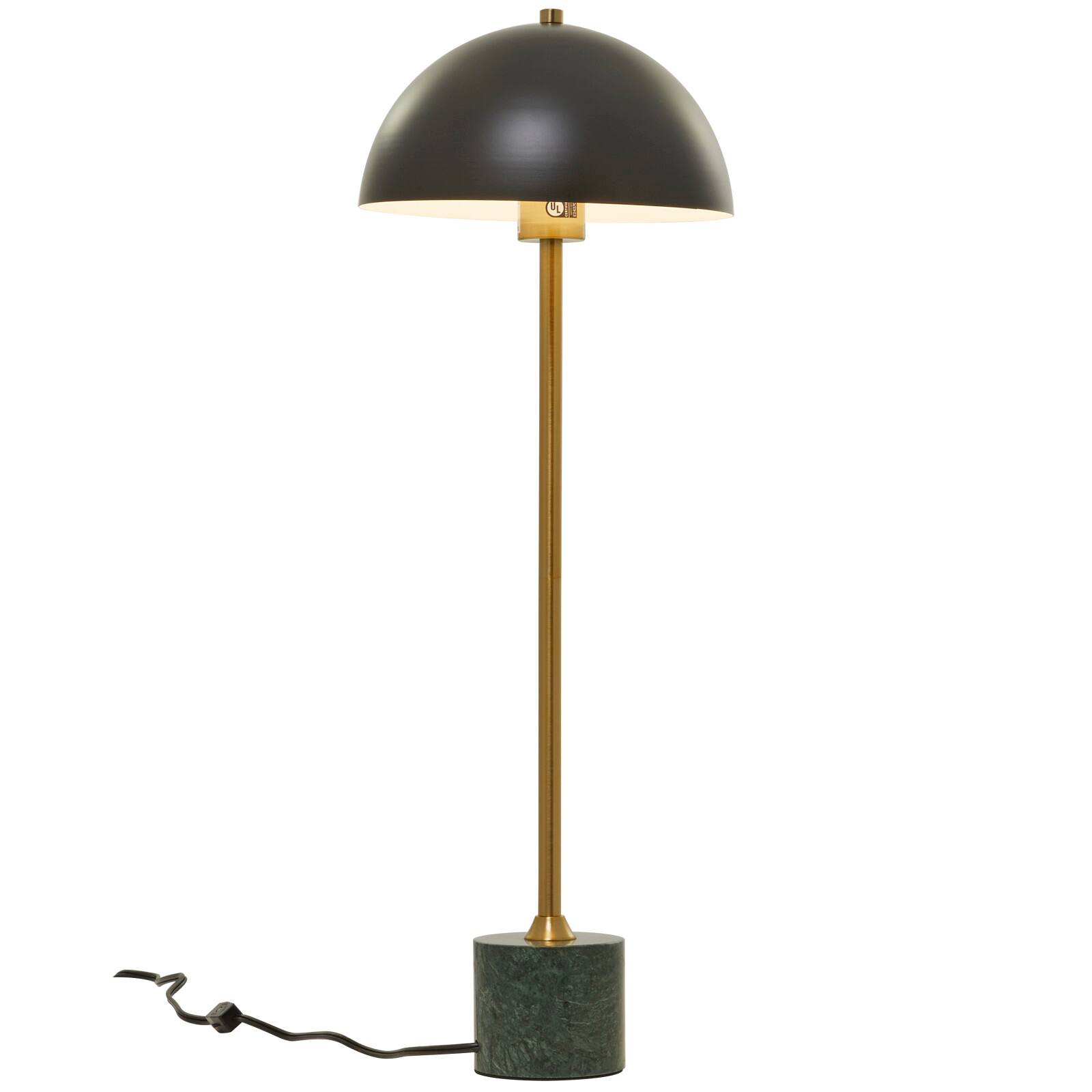 Black Metal Umbrella Style Desk Lamp with Marble Base 10" x 10" x 28"
