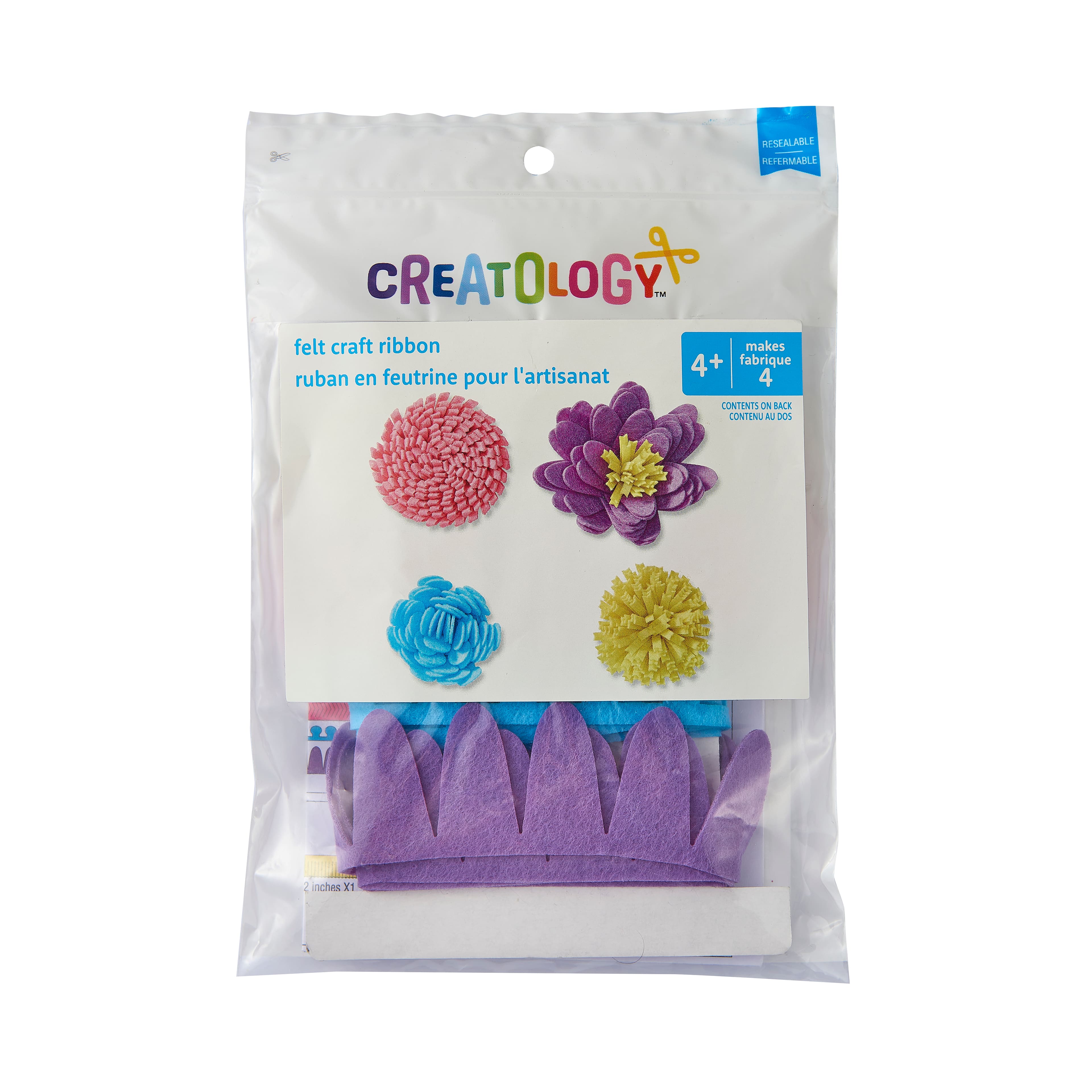 12 Pack: Neon Felt Ribbon Flower Craft Kit by Creatology™