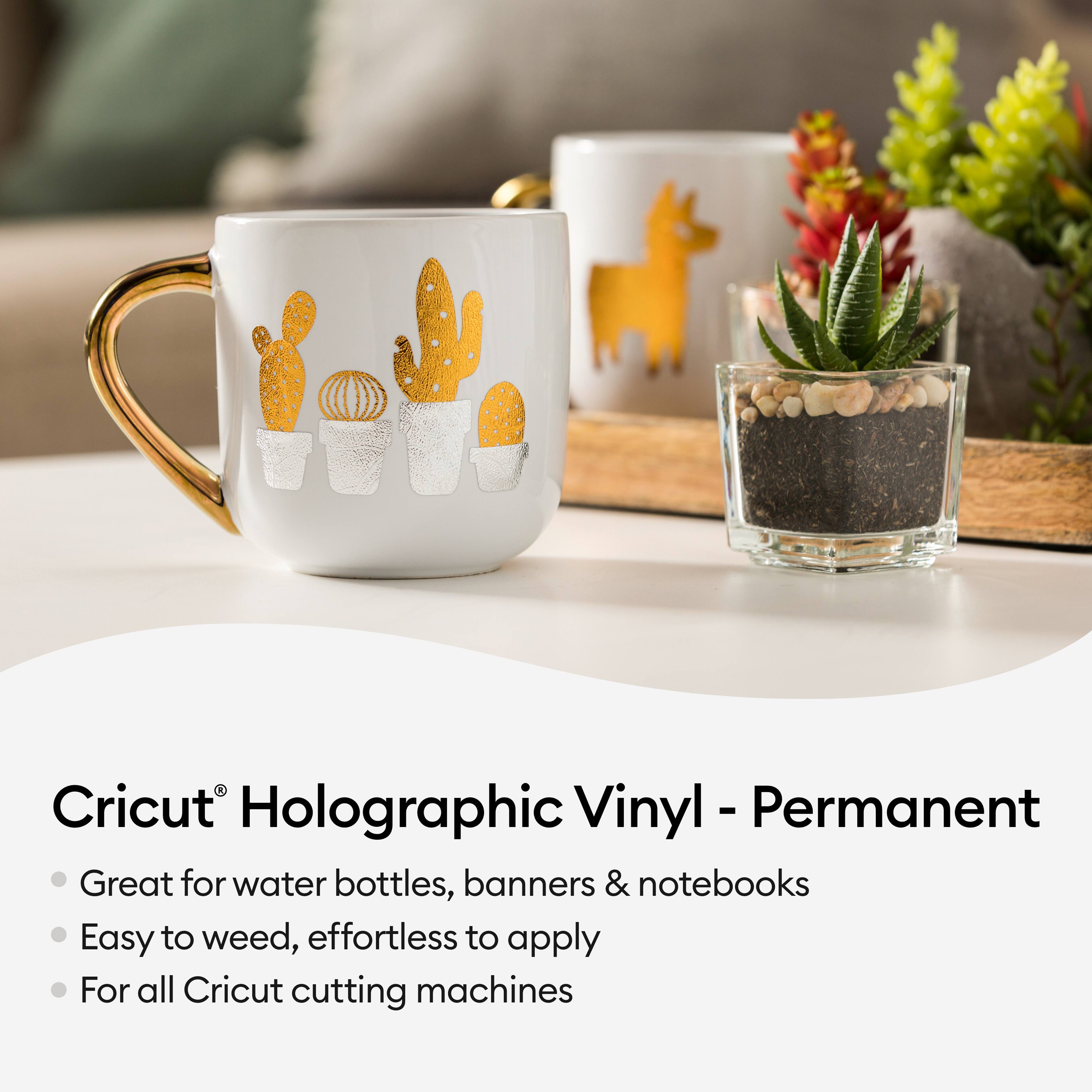 Cricut® Permanent Holographic Vinyl, Gold Sampler