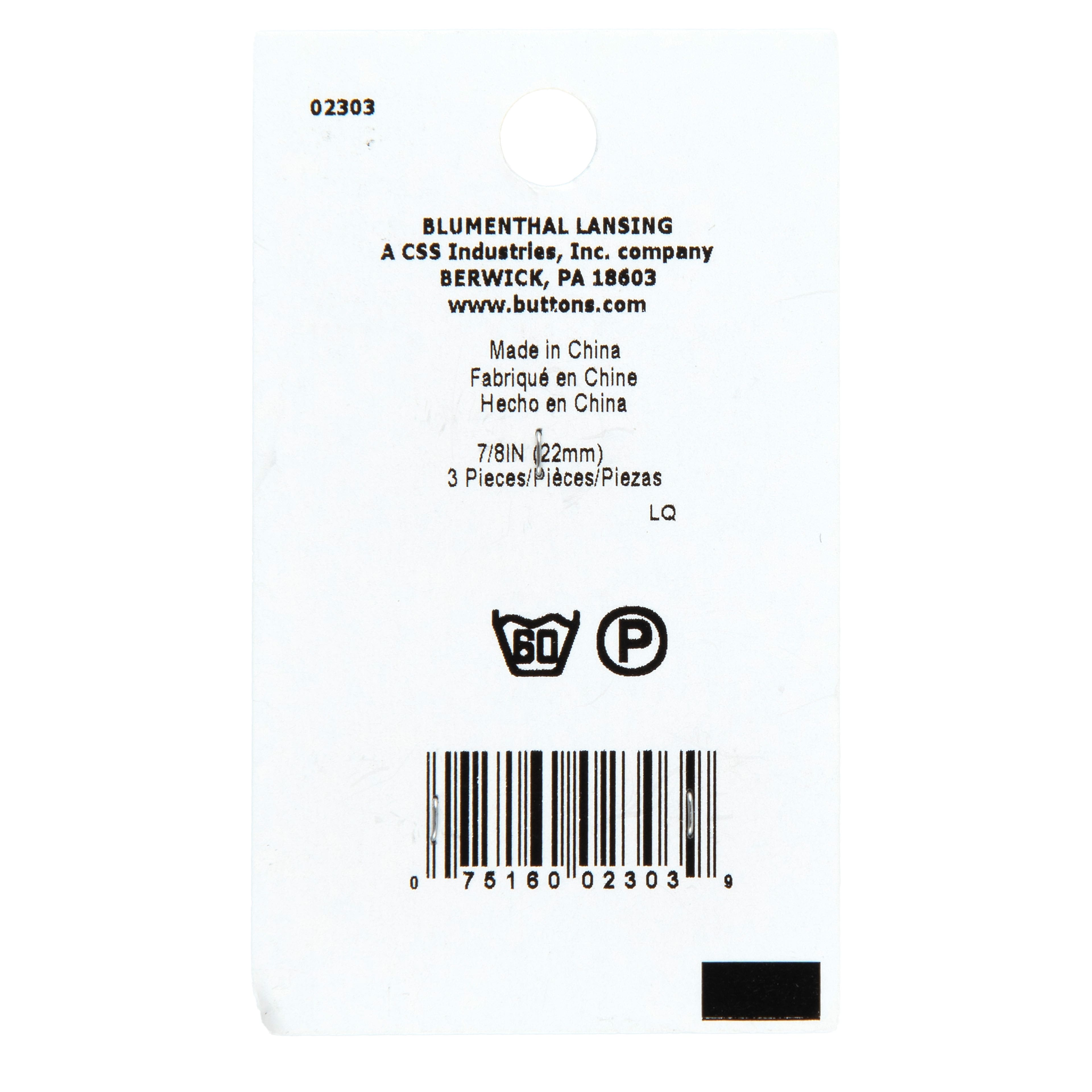 LaMode 7/8&#x22; Gray 4-Hole Buttons, 3ct.