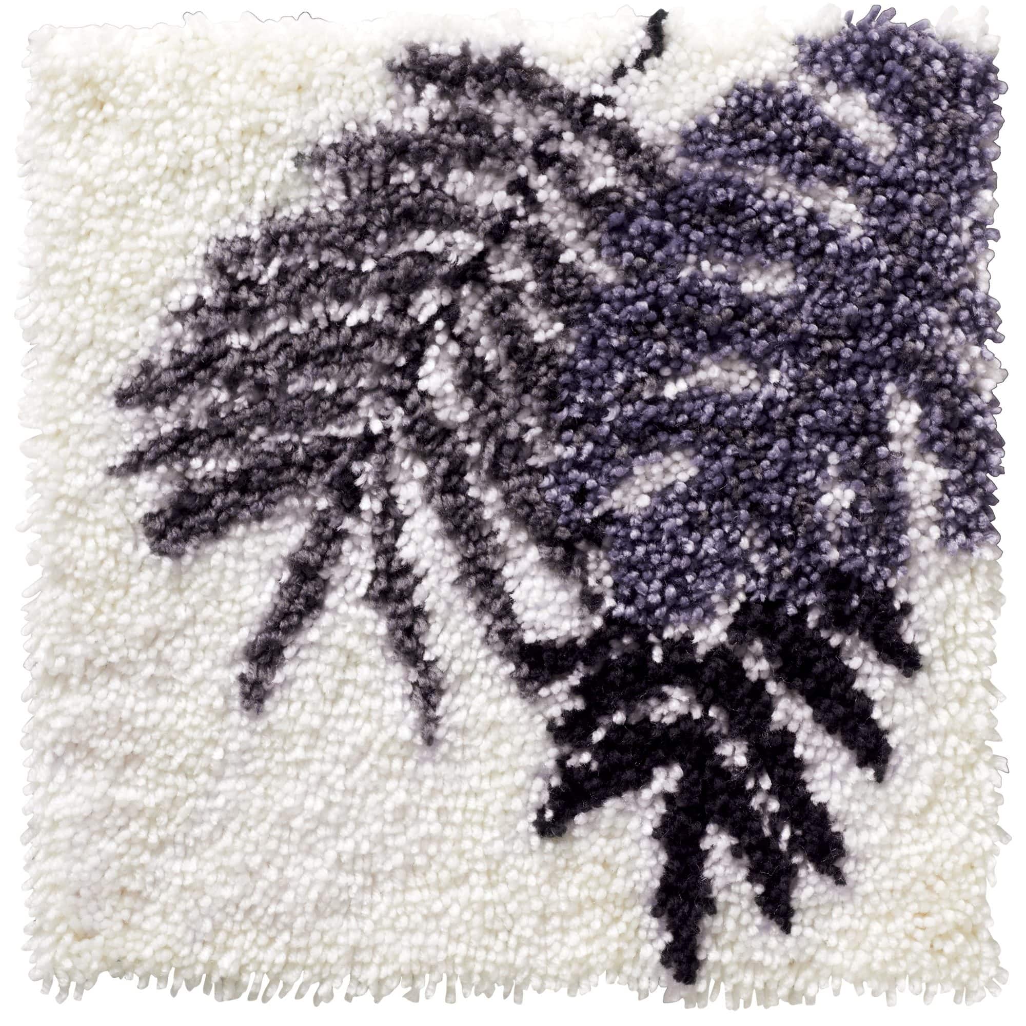 Leisure Arts&#xAE; Black &#x26; White Leaves Latch Hook Kit