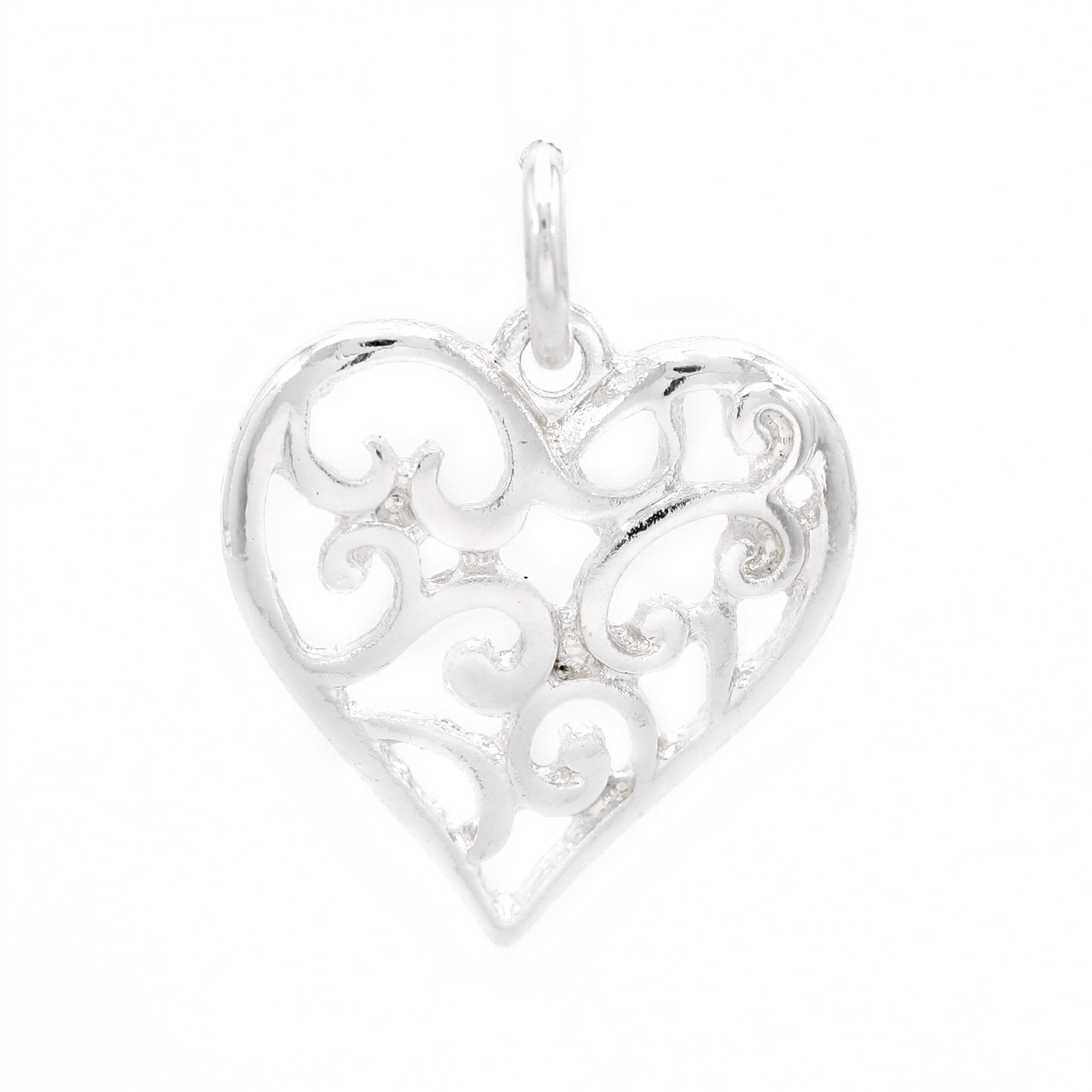 12 Pack: Silver Plated Heart Scroll Charm by Bead Landing™