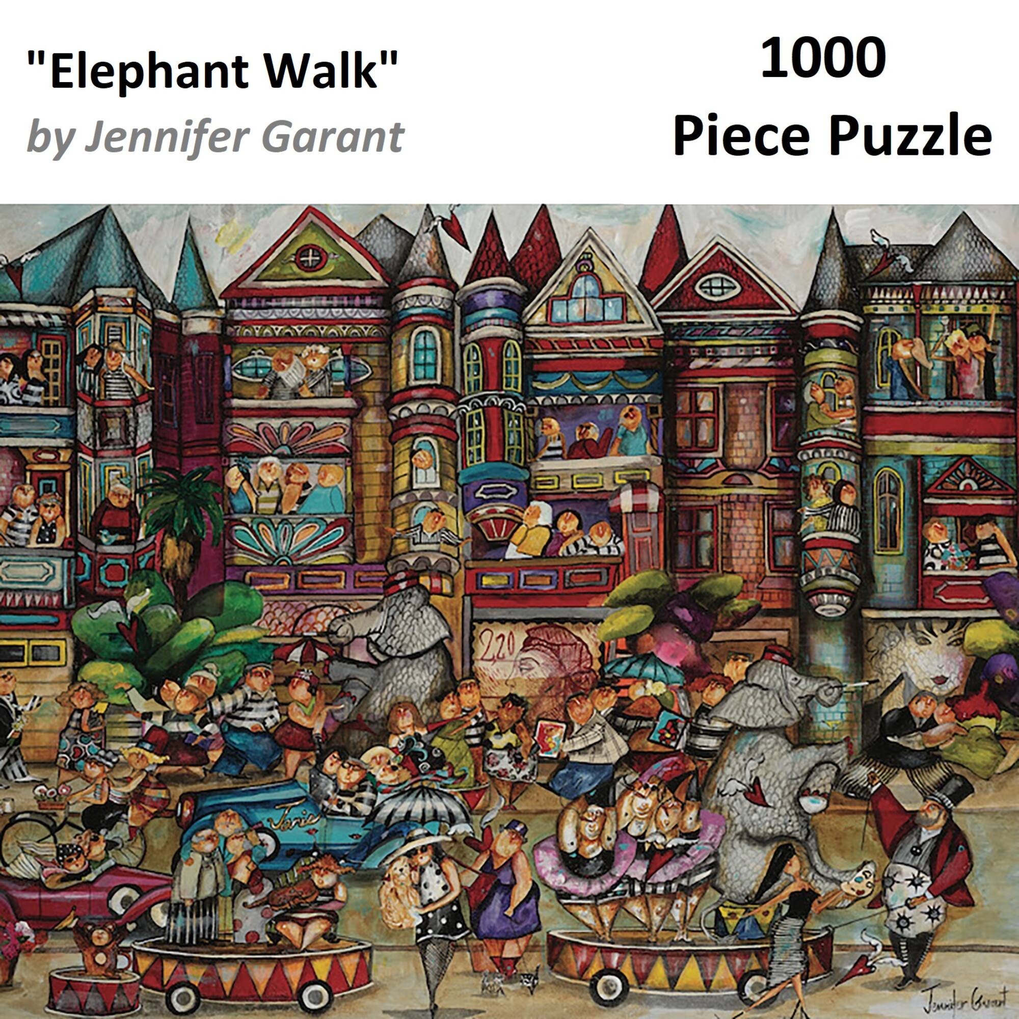 Hart Puzzles Elephant Walk by Jennifer Garant 1,000 Piece Jigsaw Puzzle