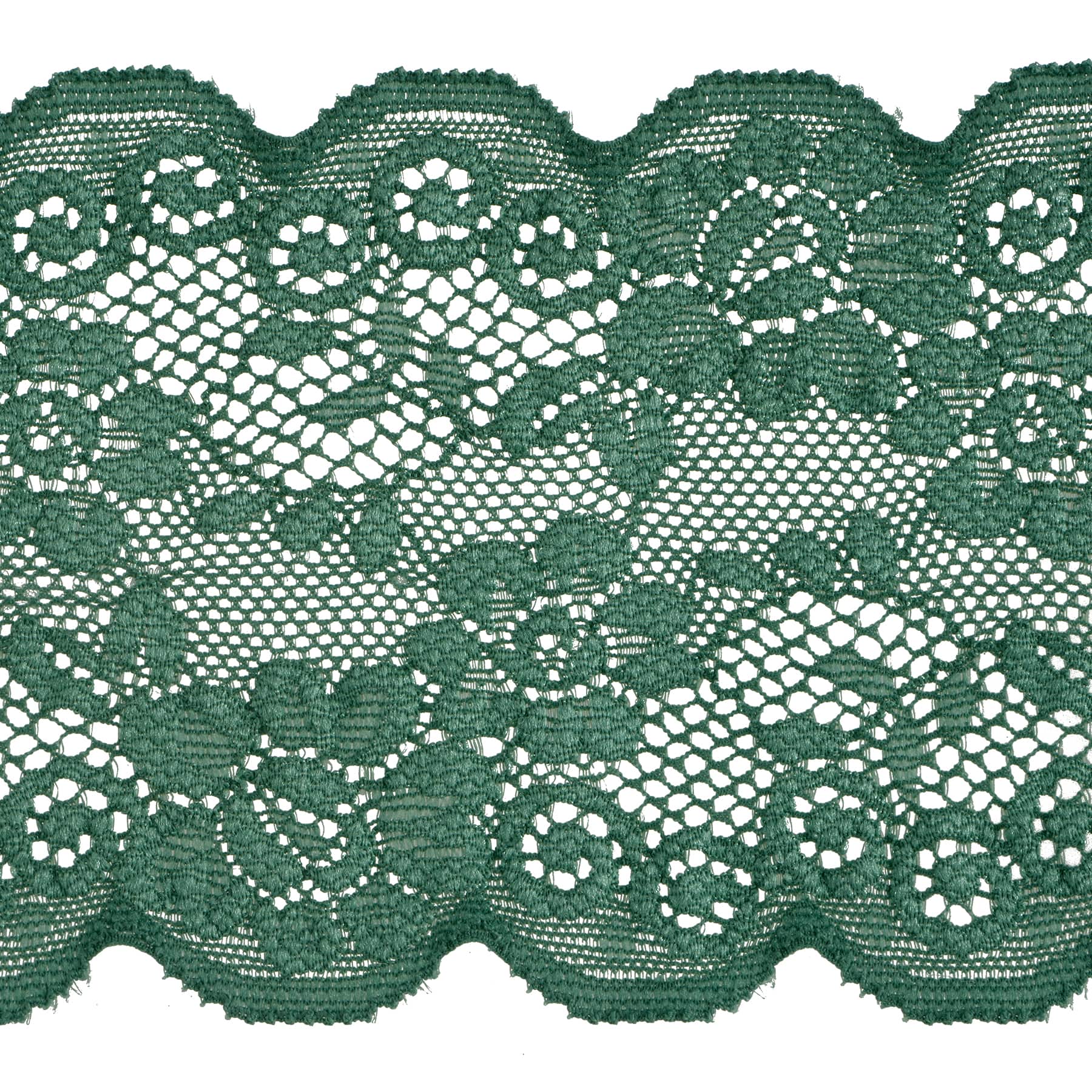 3 3/16&#x22; x 3yd. Green Lace Ribbon by Ashland&#xAE;