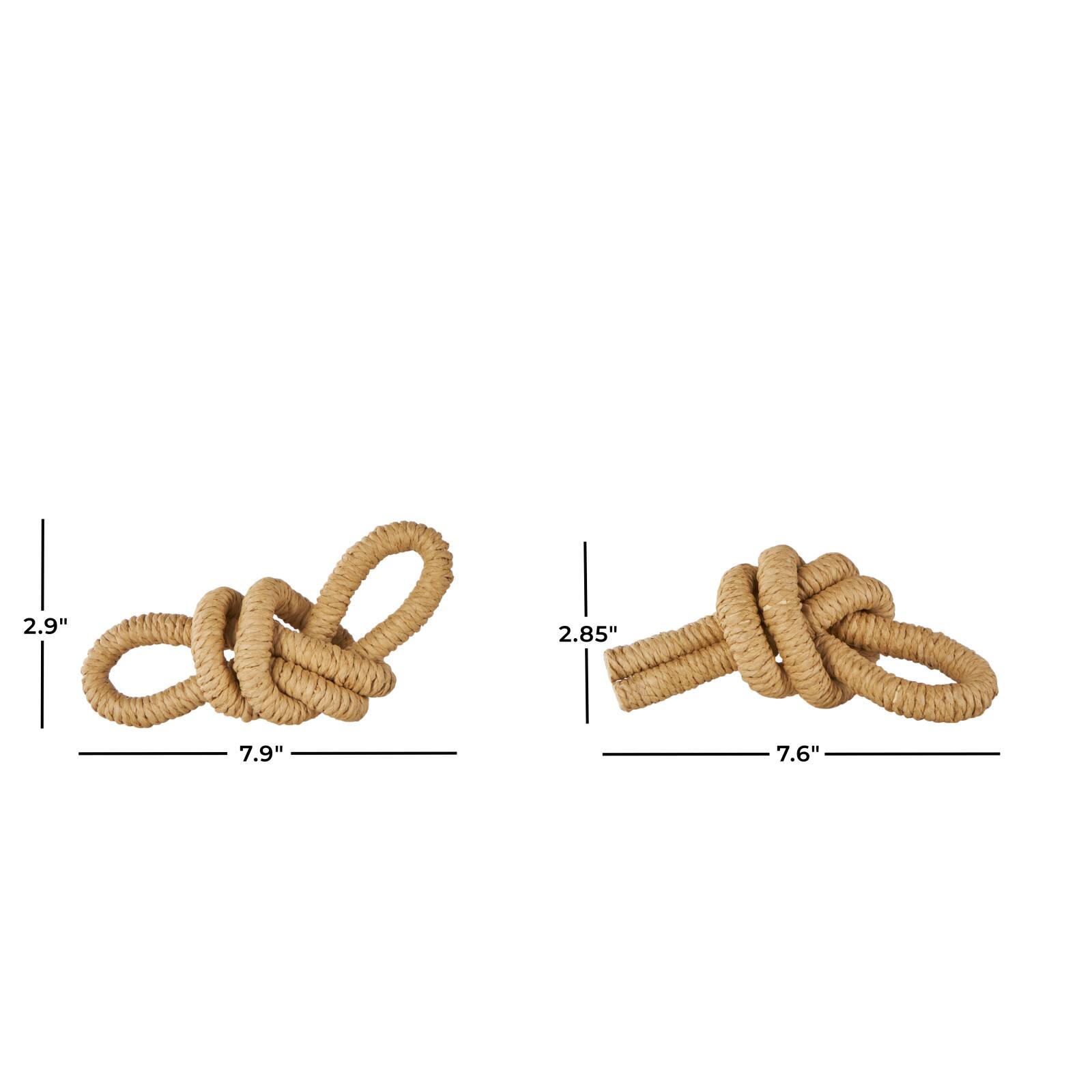 8" Brown Rope Knot Decorative Sculpture Set