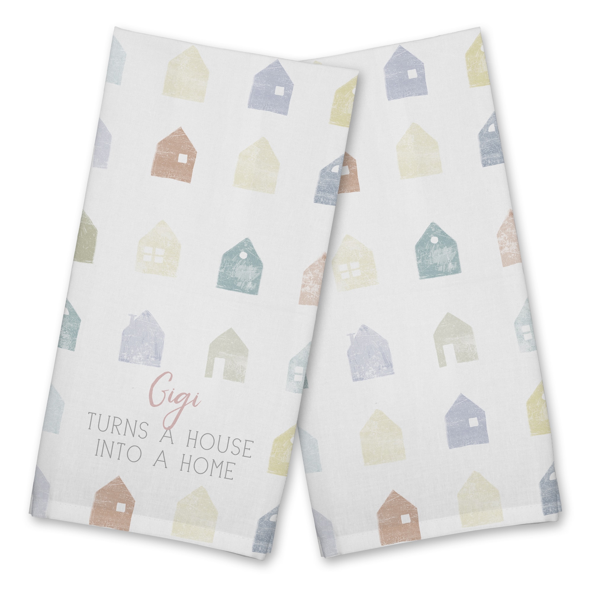 Mom Turns a House into Home Cotton Twill Tea Towel Set