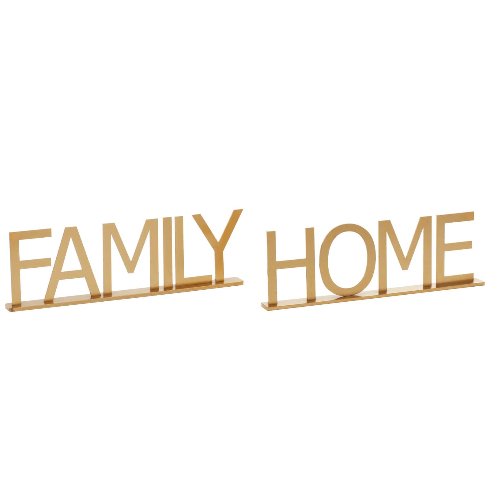 10&#x22; Gold Metal Family &#x26; Home Tabletop Sign Set