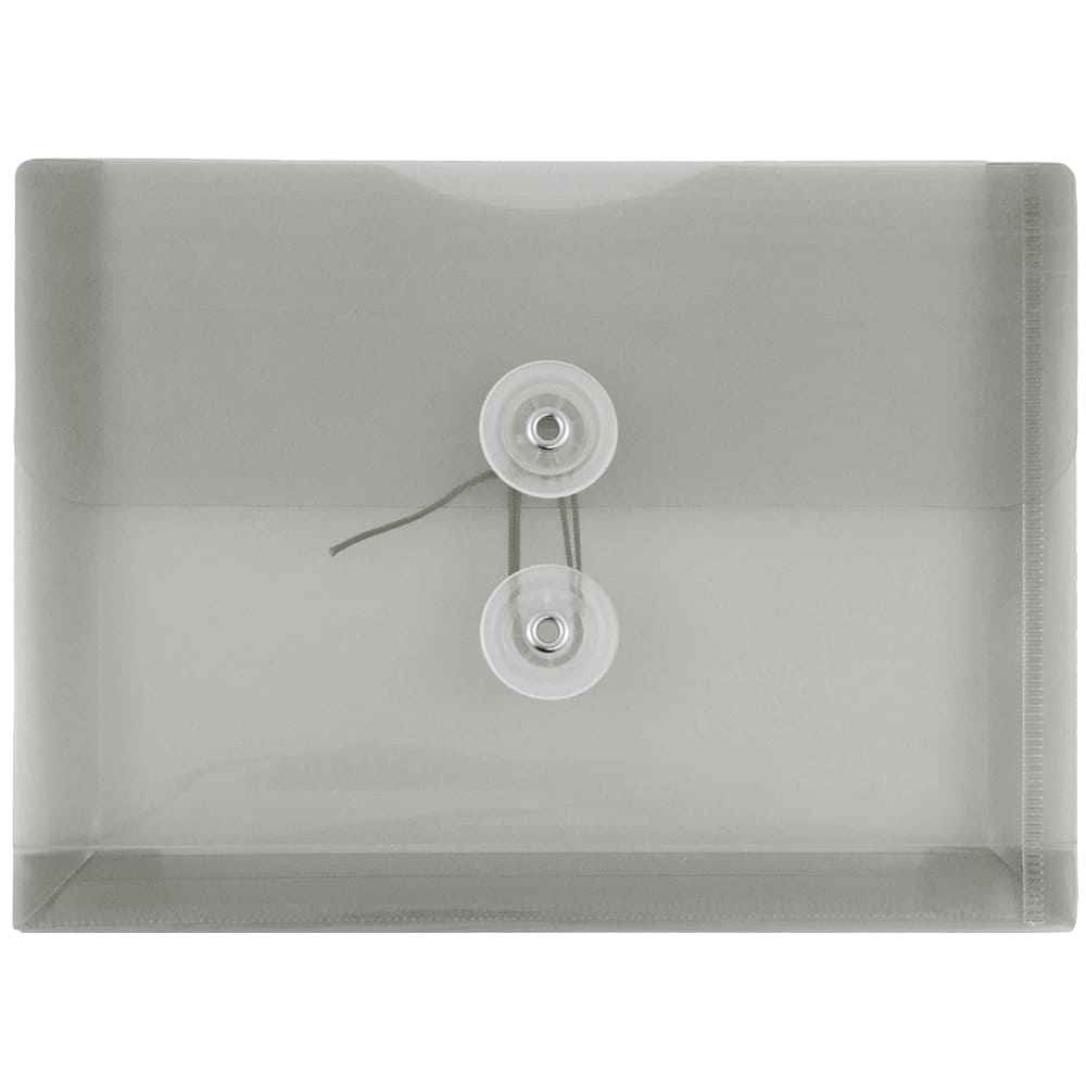 JAM Paper 5.5" x 7.5" Button & String Tie Closure Plastic Envelopes, 12ct.