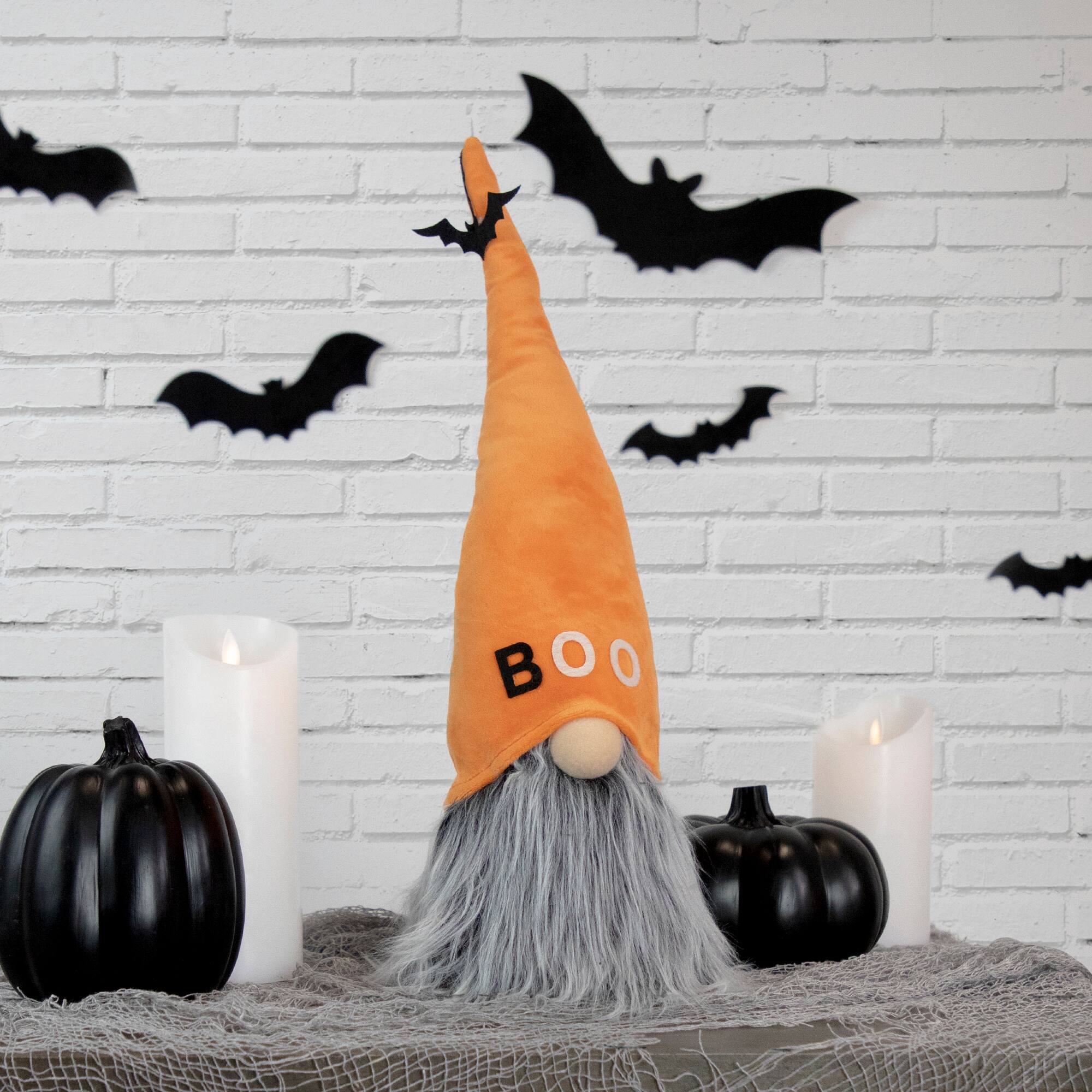 8&#x22; Flying Bat &#x22;Boo&#x22; Standing Halloween Gnome