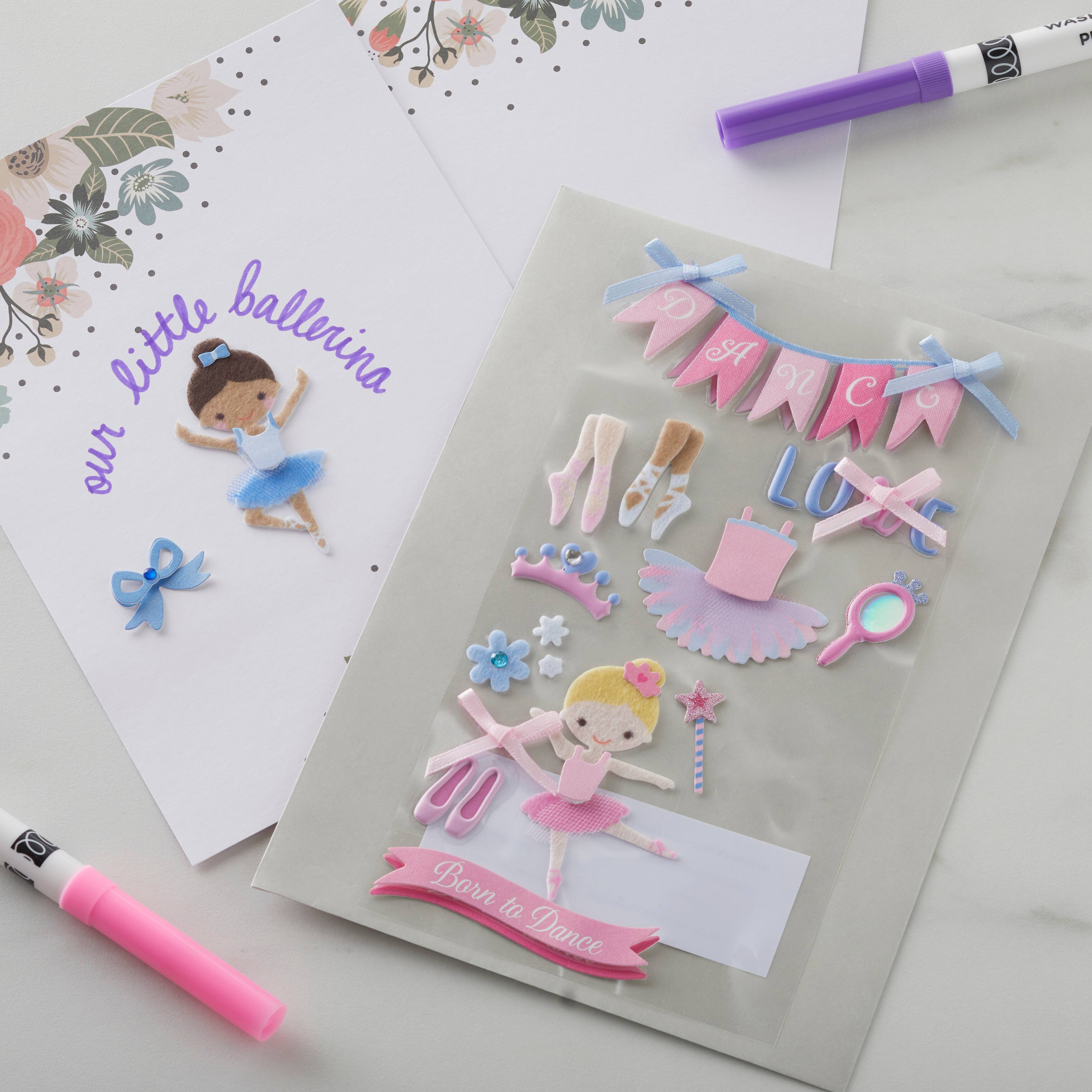 12 Pack: Young Ballet Dimensional Stickers by Recollections™