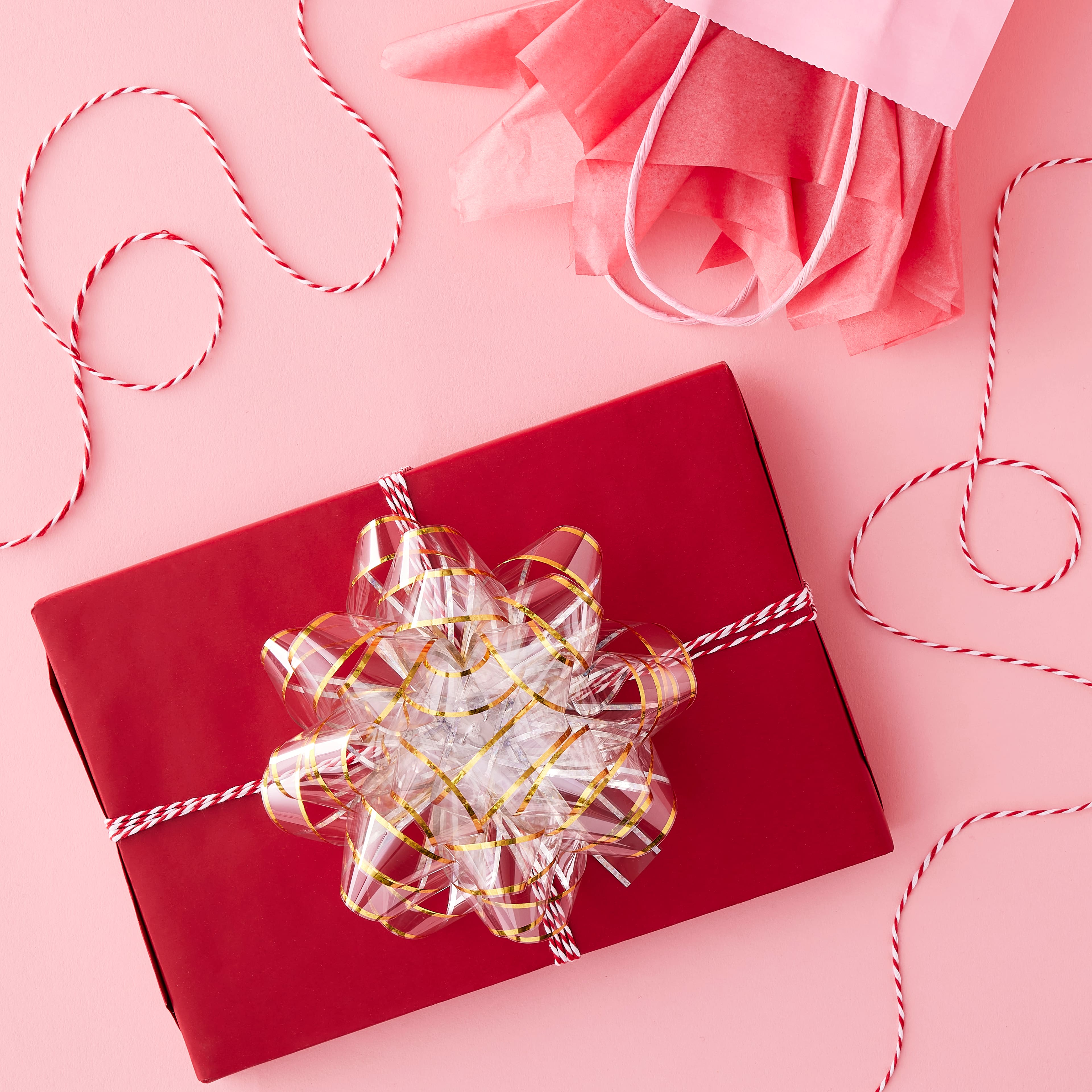 12 Pack: 6" Clear & Gold Trim Gift Bow by Celebrate It™
