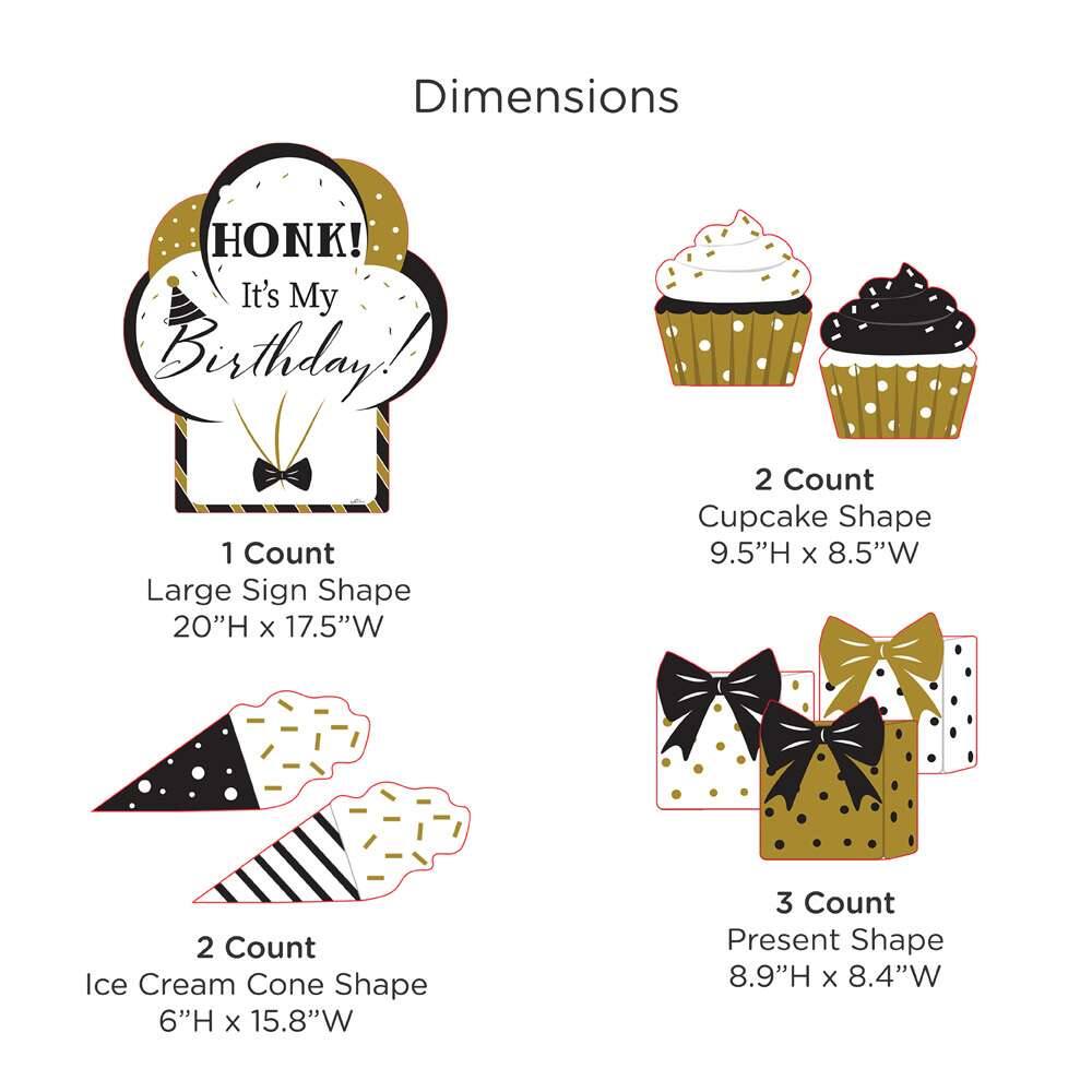 Kate Aspen&#xAE; Black &#x26; Gold Birthday Yard Sign Set