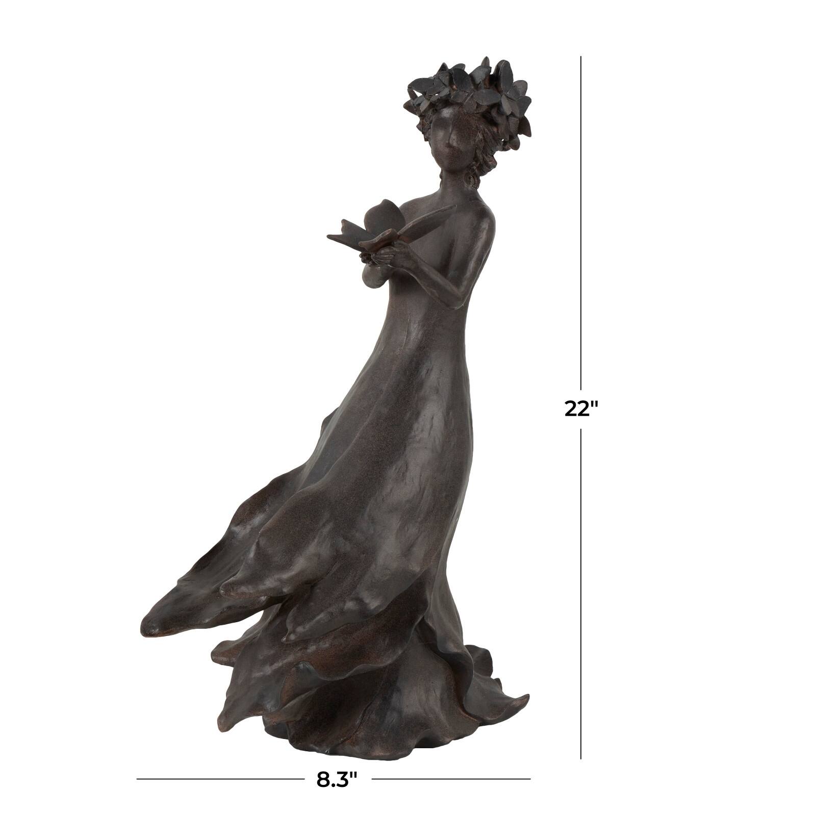 22" Dark Gray Woman Sculpture