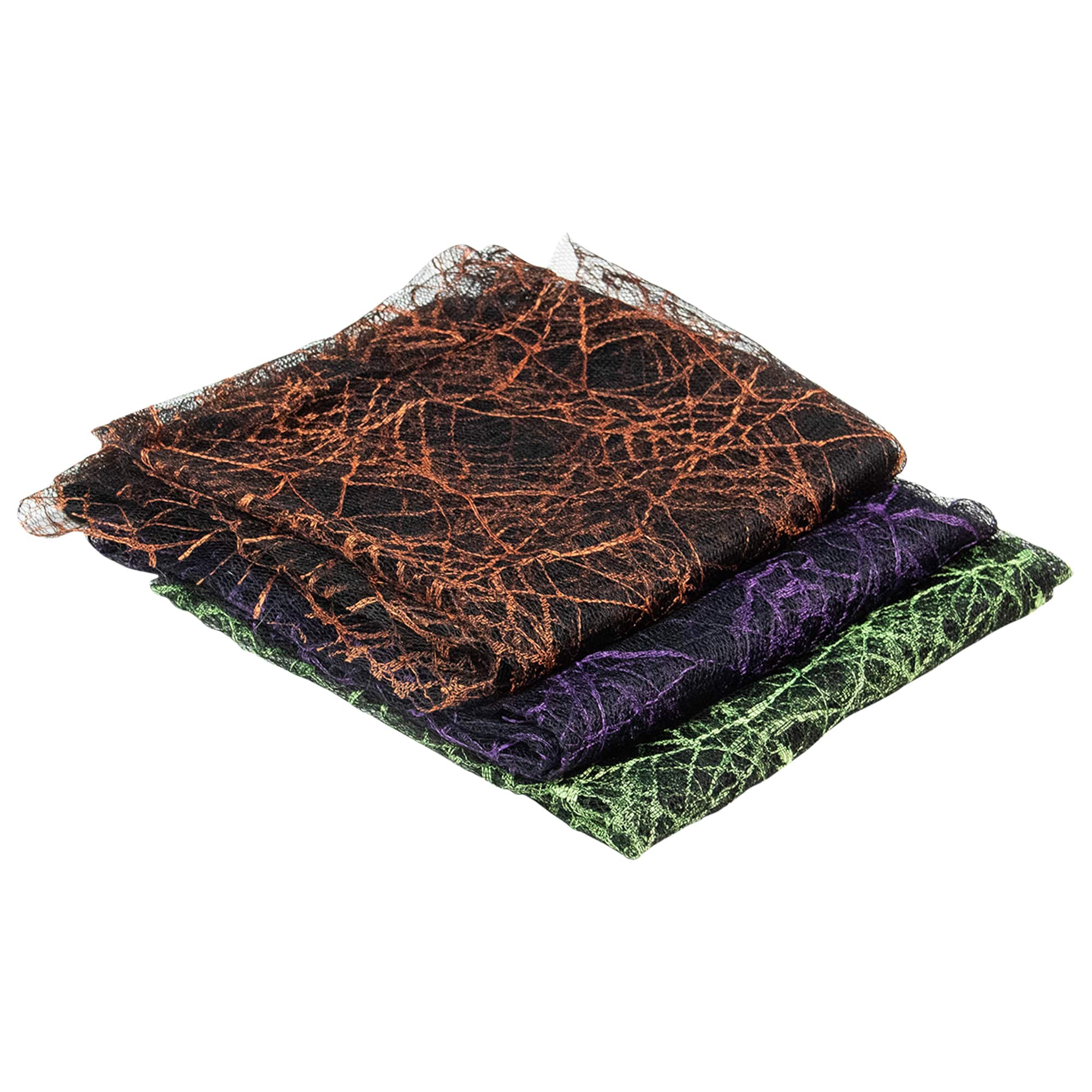 6ft. Purple, Orange &#x26; Green Spiderweb Halloween Decorations