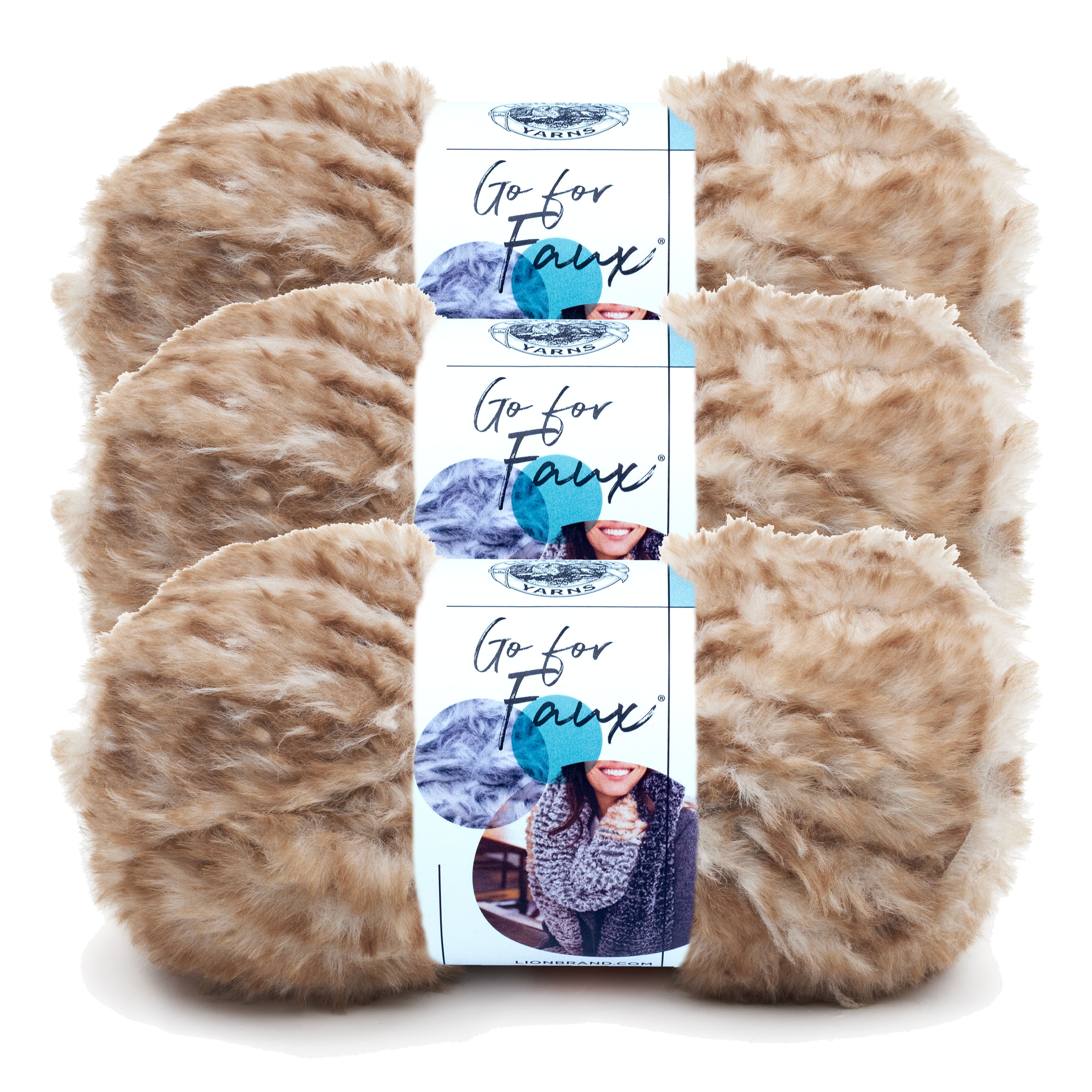 Lion Brand Go For Faux Thick & Quick Yarn-Fawn 323-222 - GettyCrafts