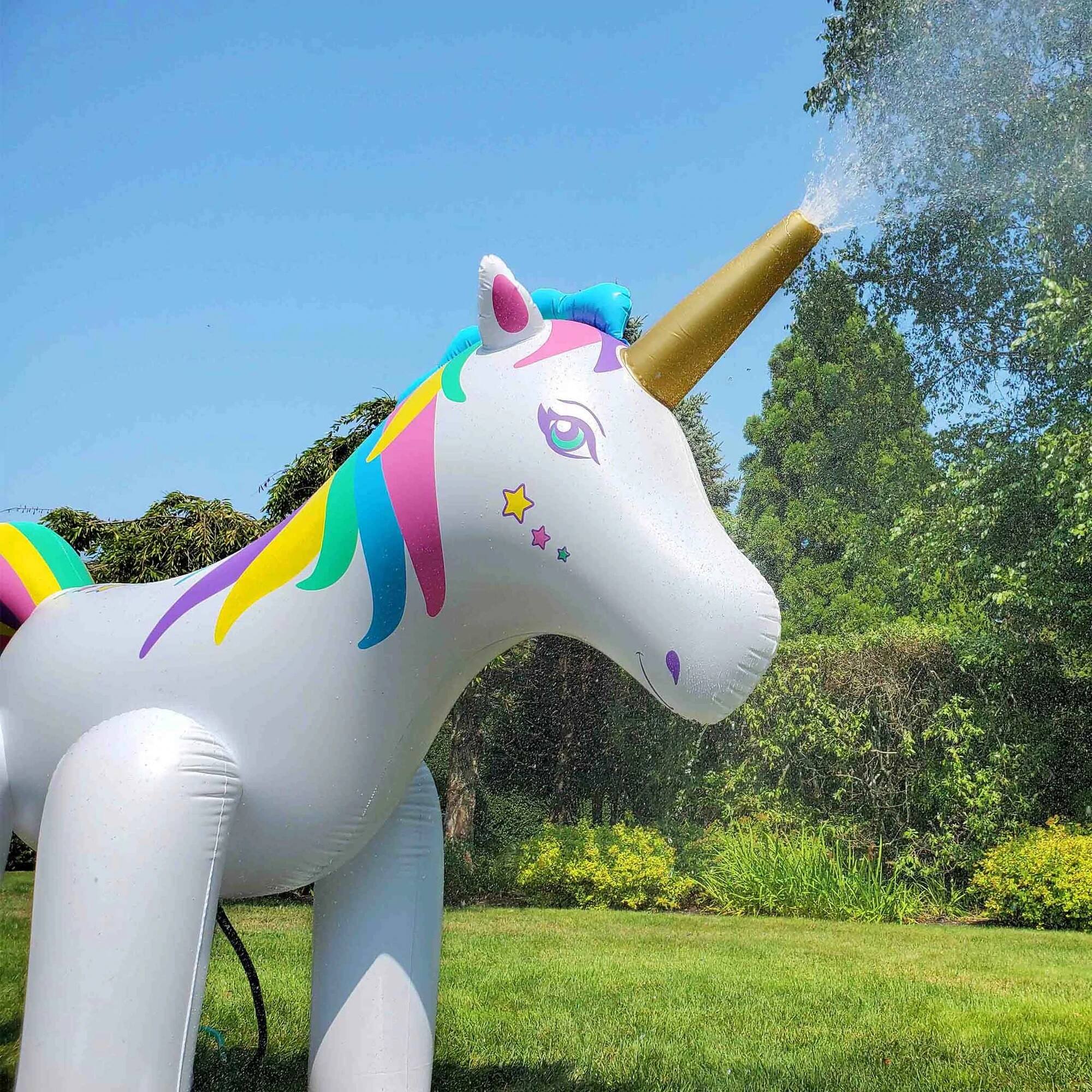 Swimline 6ft. Rainbow Unicorn Outdoor Inflatable Lawn Sprinkler