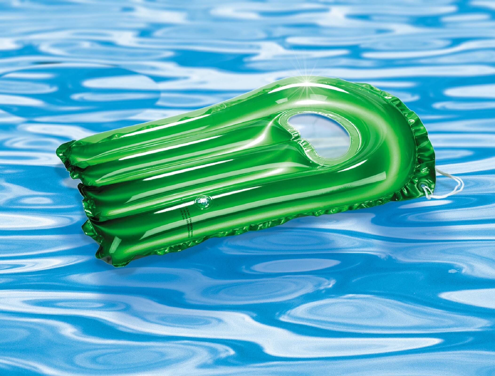 30&#x22; Inflatable Transparent Green &#x26; Metallic Silver Surf Rider Pool Float