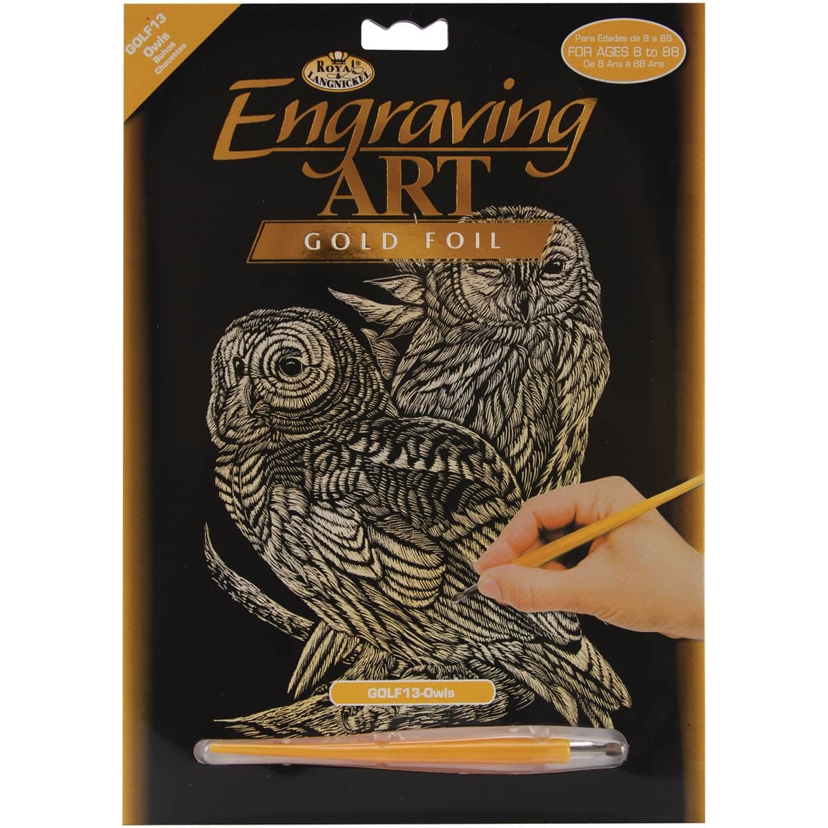 Royal &#x26; Langnickel&#xAE; Engraving Art&#x2122; Owls Gold Foil Kit