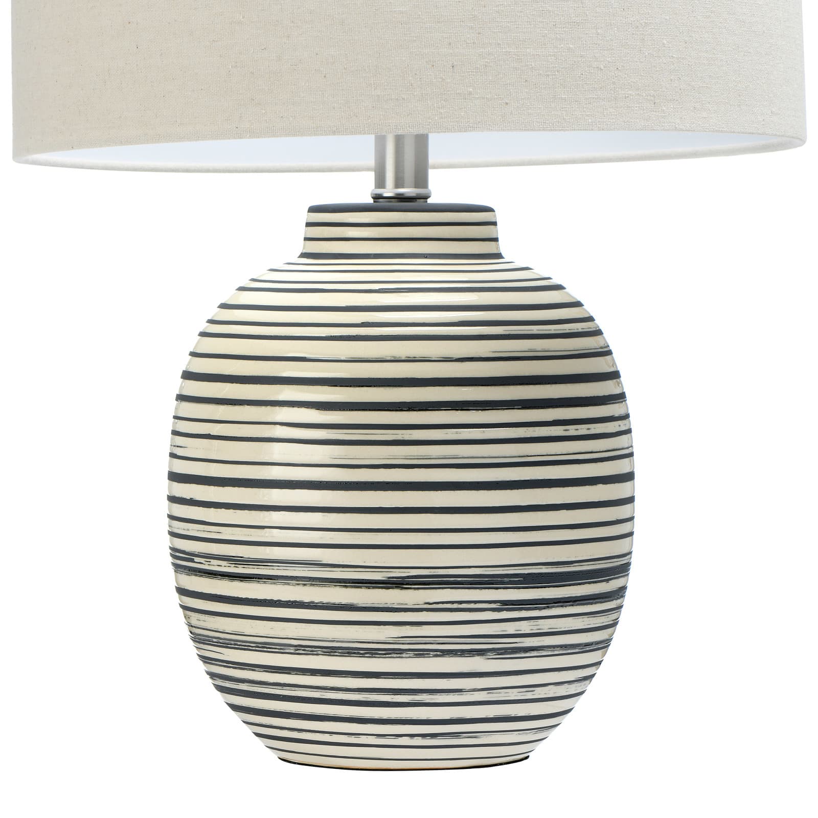 23&#x22; Ceramic Textured Striped Table Lamp