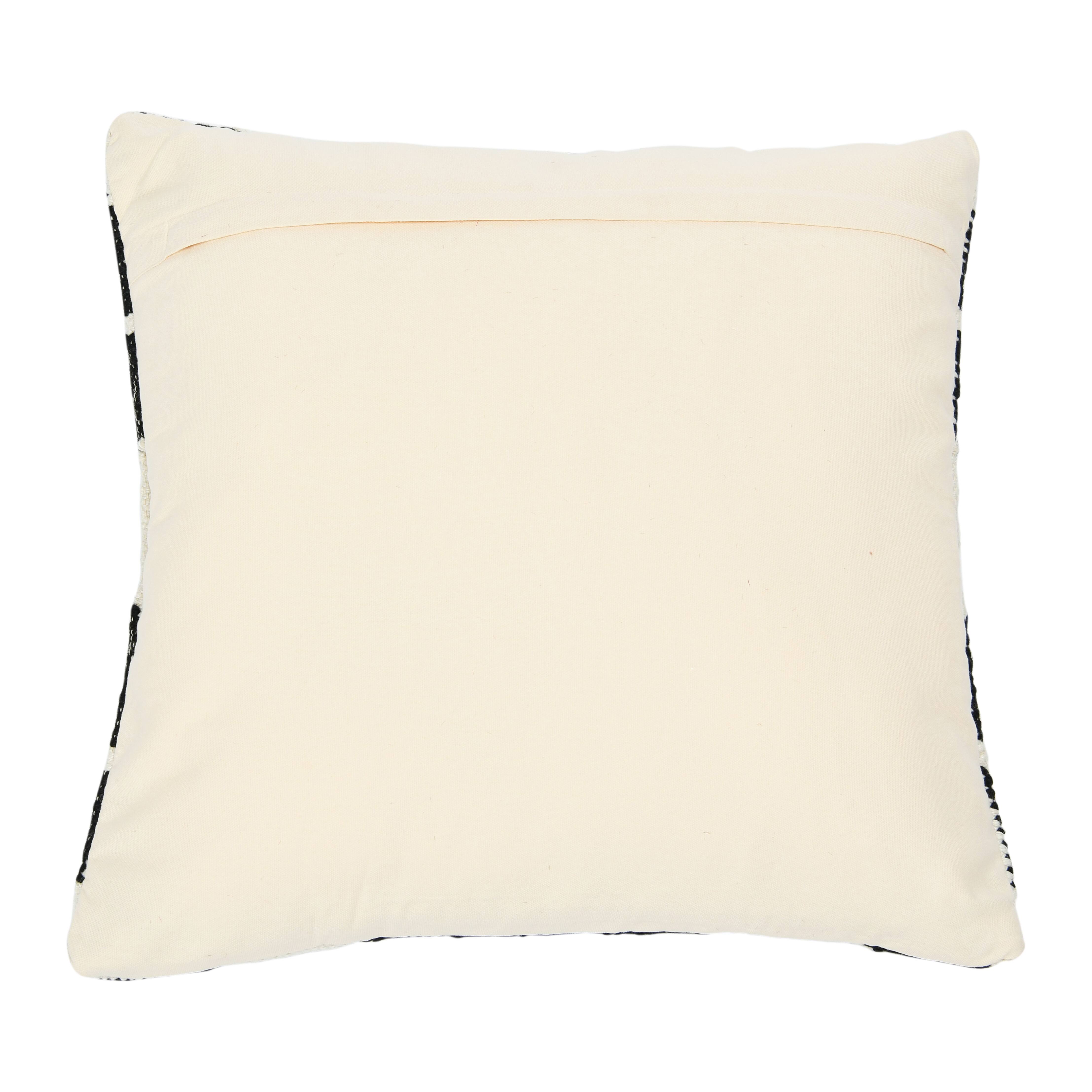 Hello Honey&#xAE; Black &#x26; White Pattern Woven Wool &#x26; Cotton Pillow